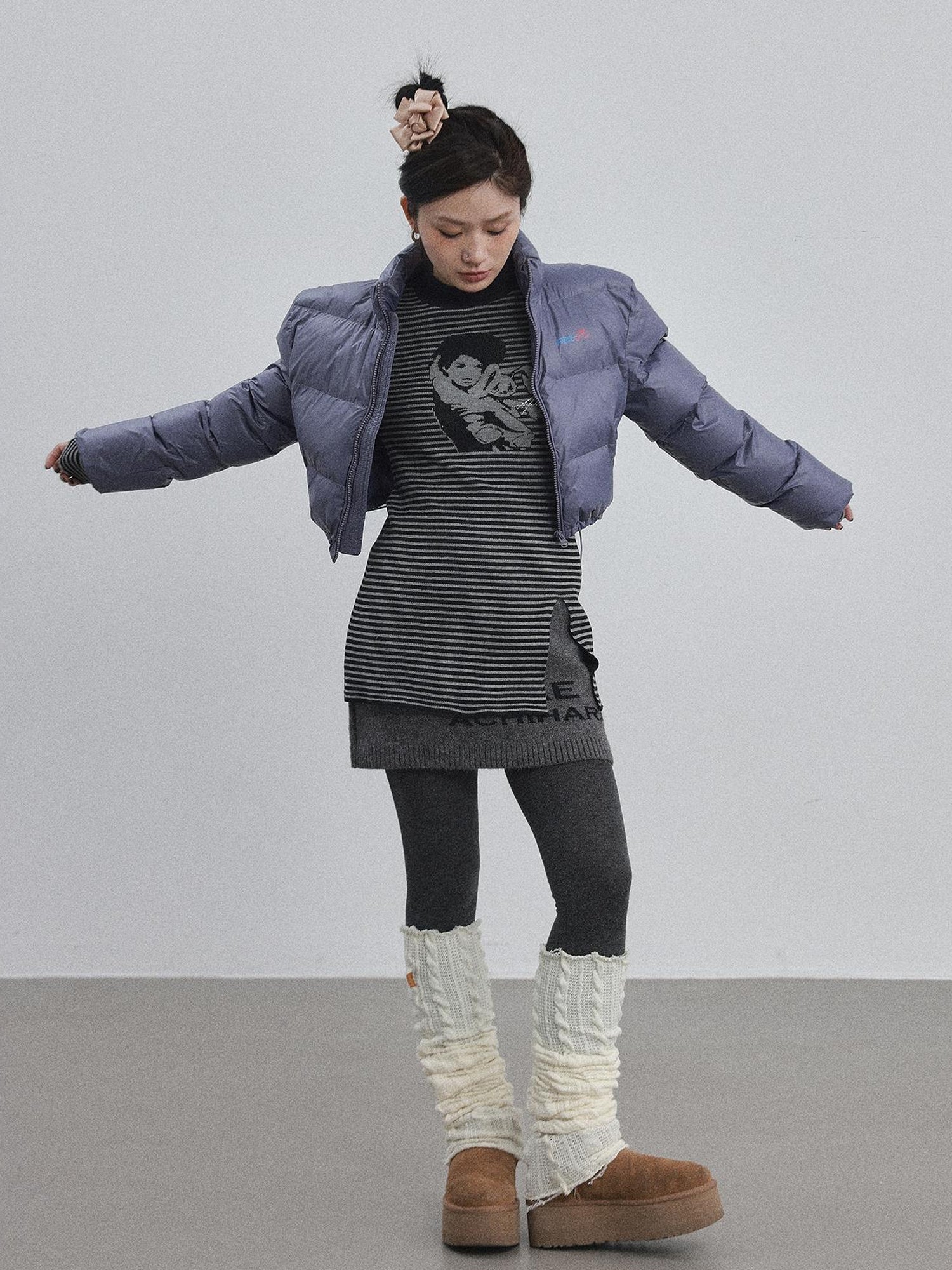 Achihara Winter Pixel Glow Short Padded Jacket