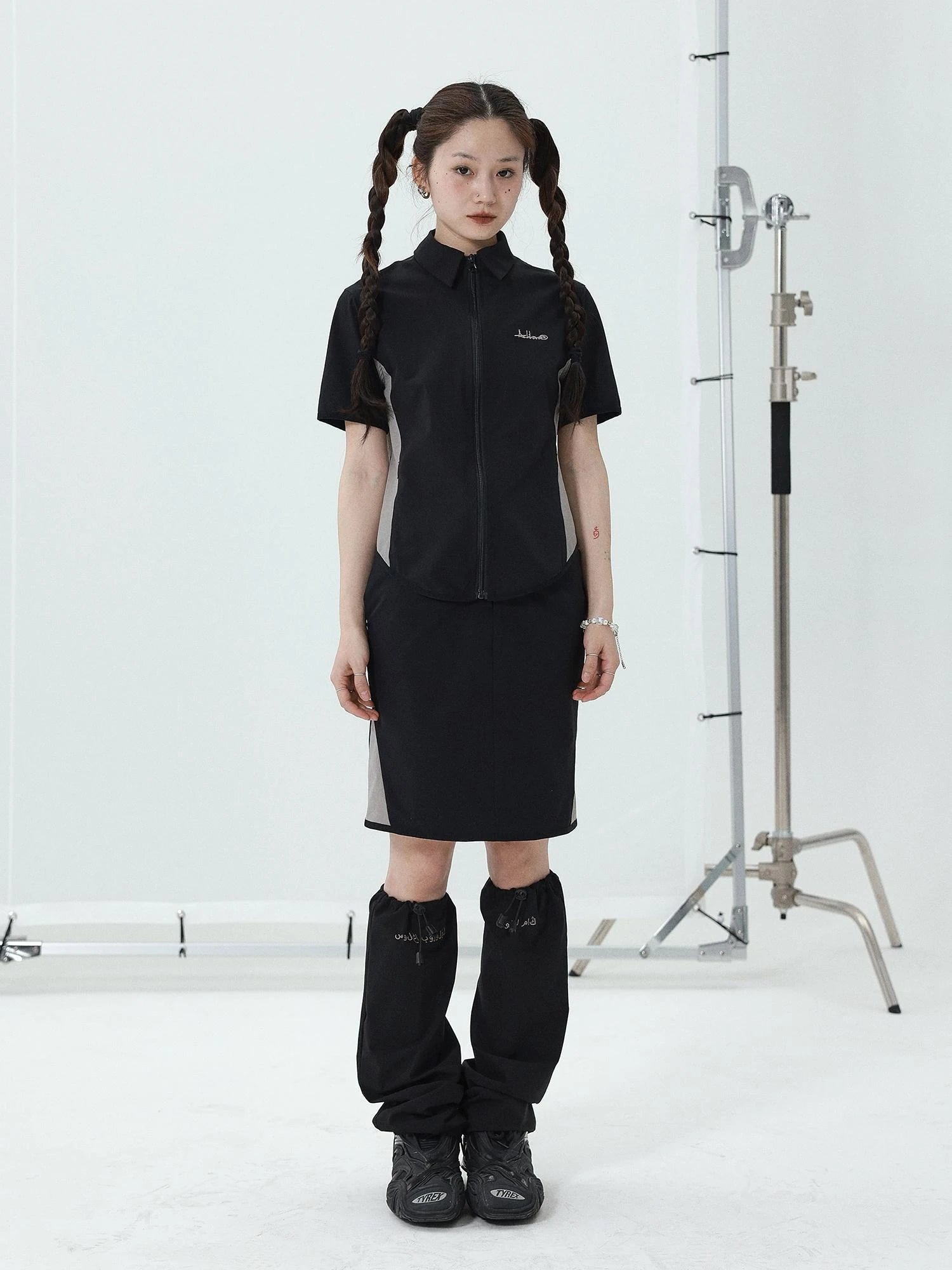 Women Short Sleeve Shirt And Skirt Set 2025 Summer