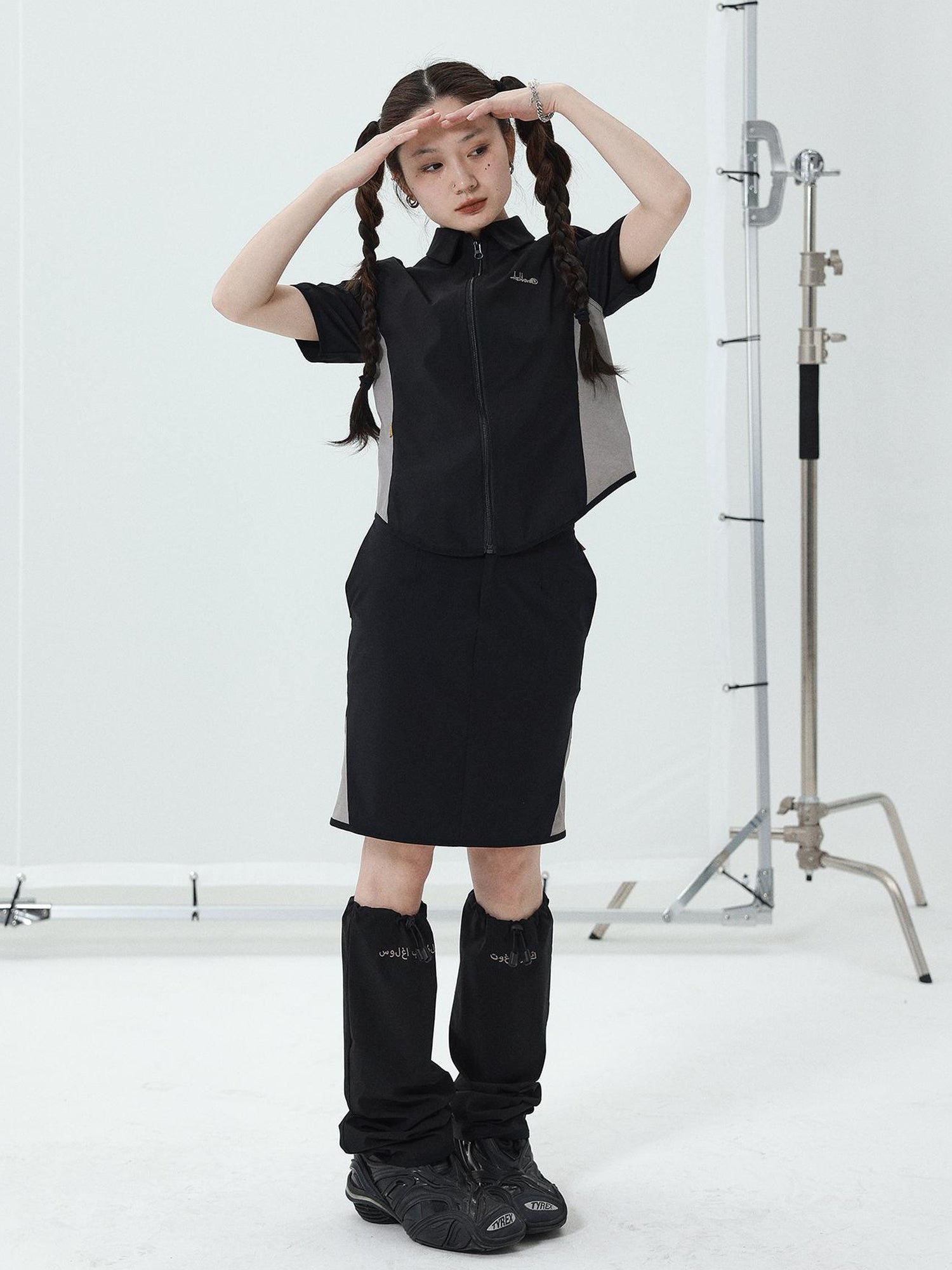 Achihara Women Short Sleeve Shirt And Skirt Set 2025 Summer