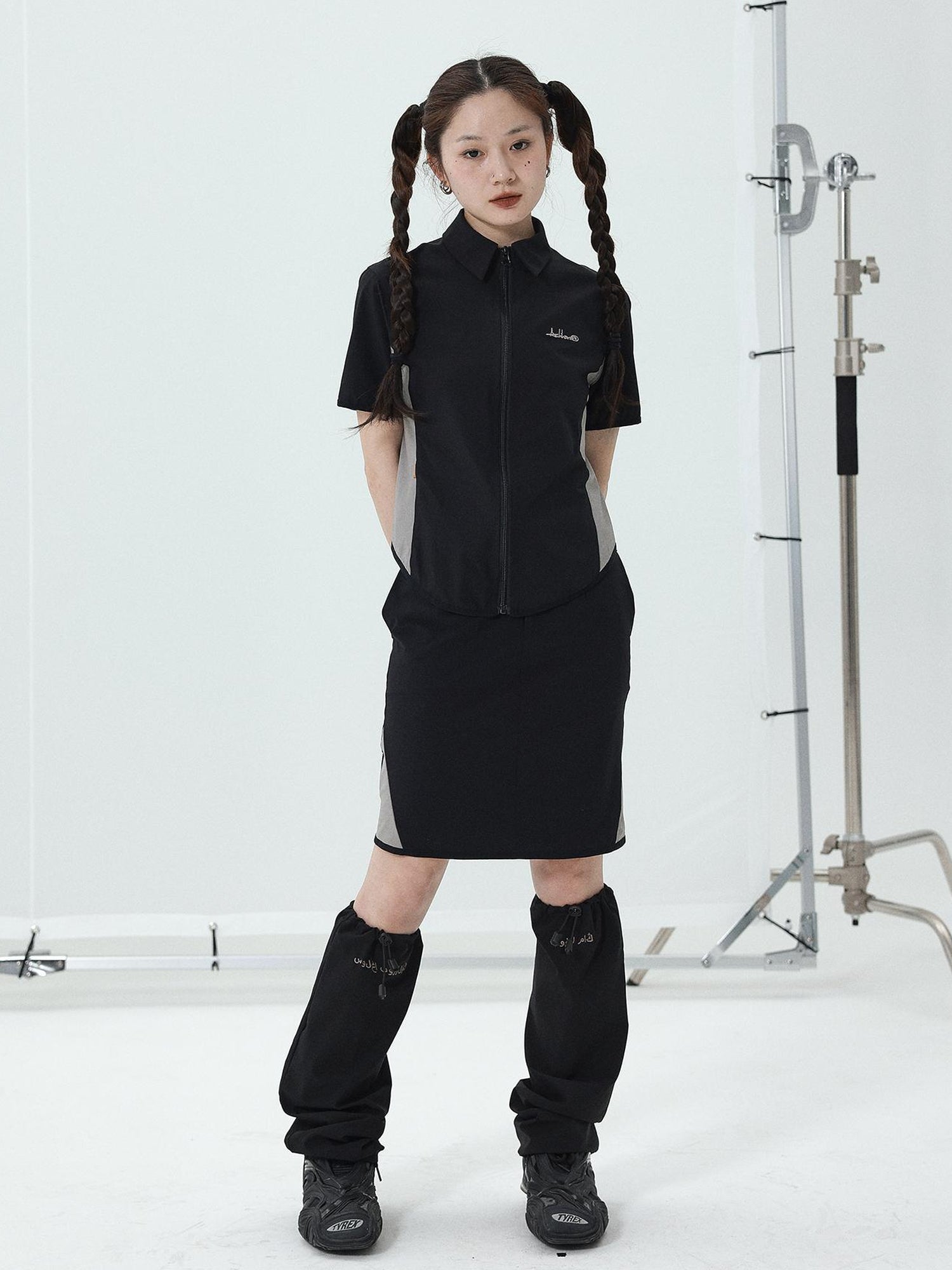 Achihara Women Short Sleeve Shirt And Skirt Set 2025 Summer