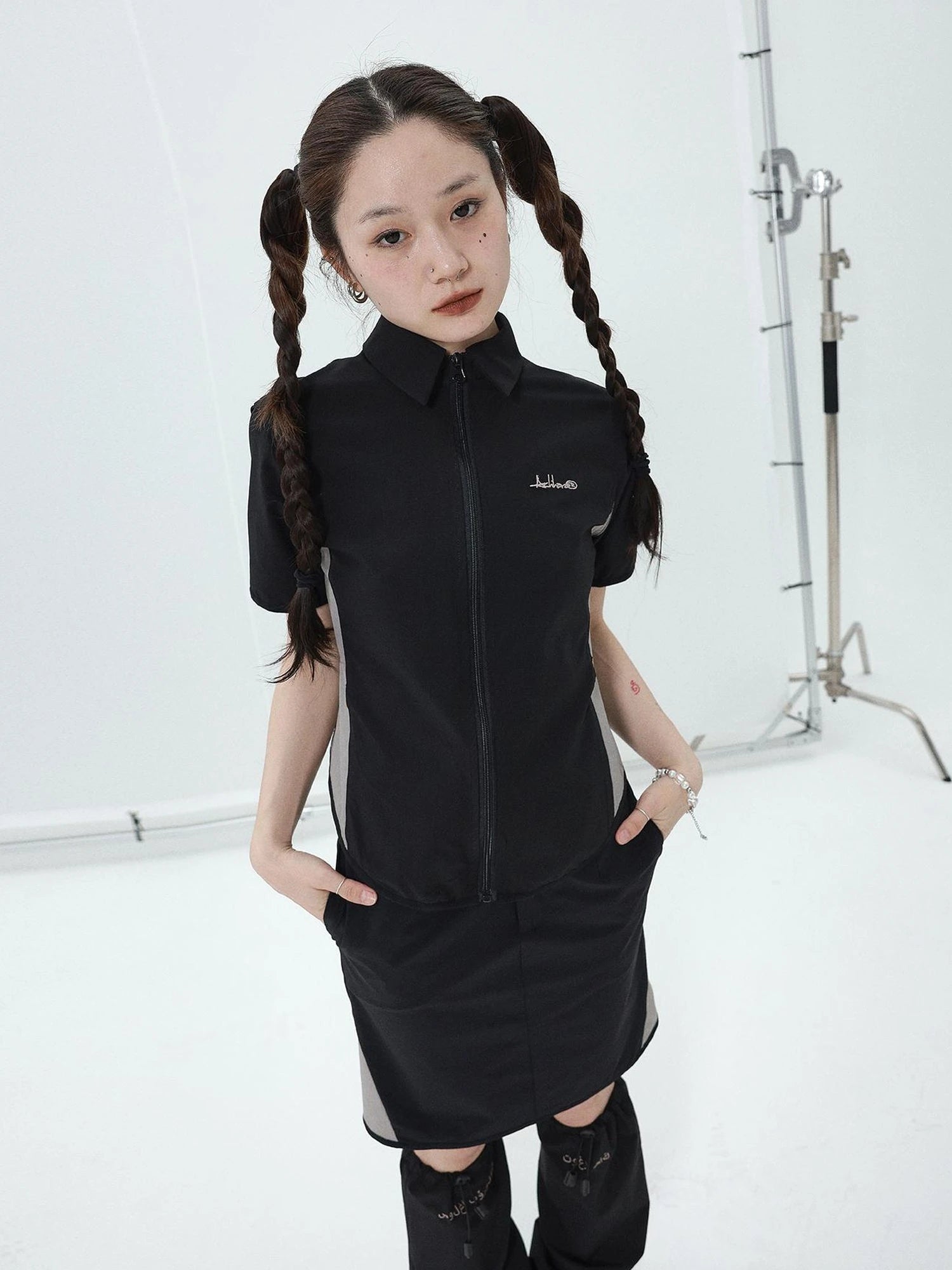 Women Short Sleeve Shirt And Skirt Set 2025 Summer