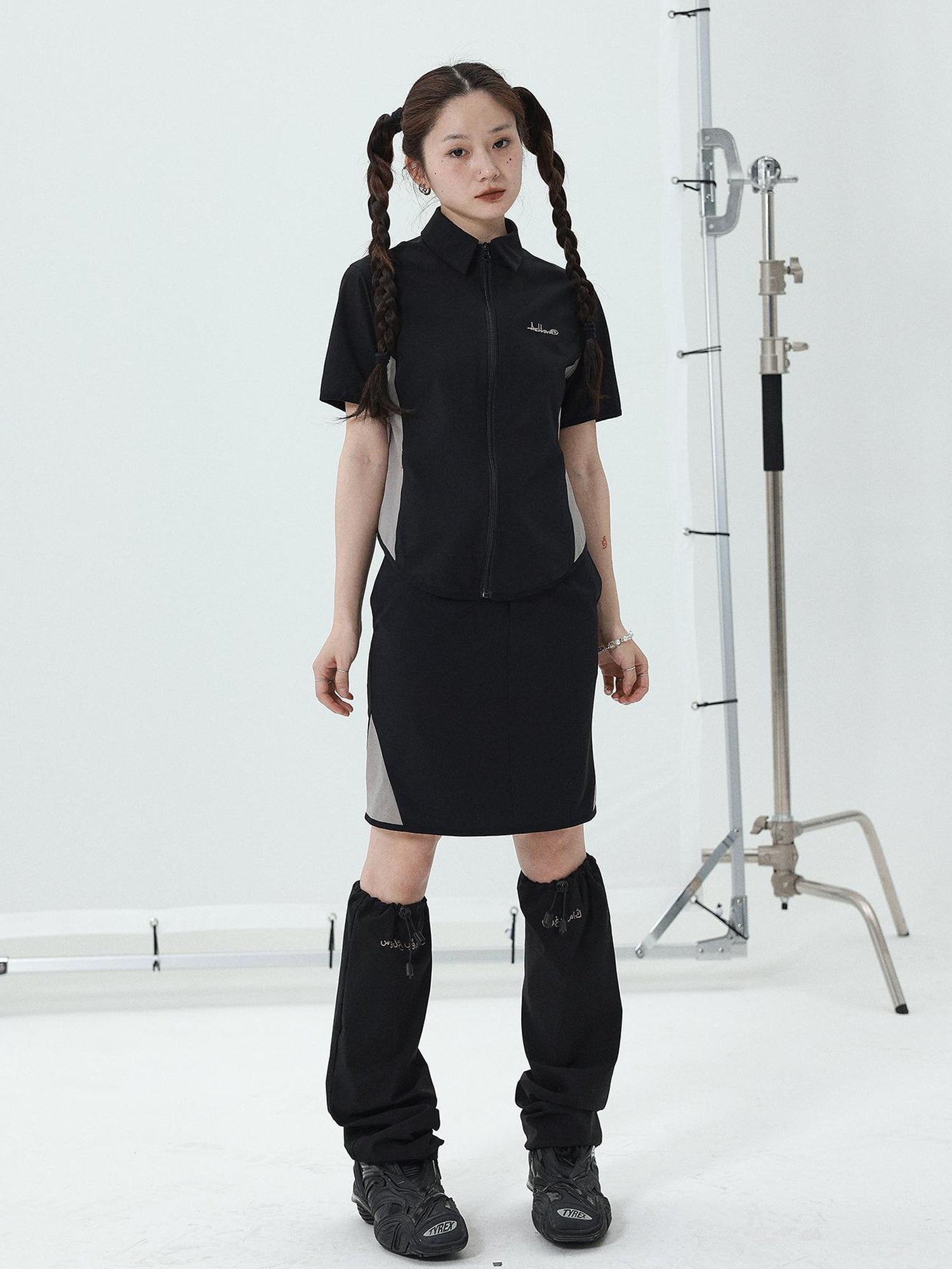 Achihara Women Short Sleeve Shirt And Skirt Set 2025 Summer