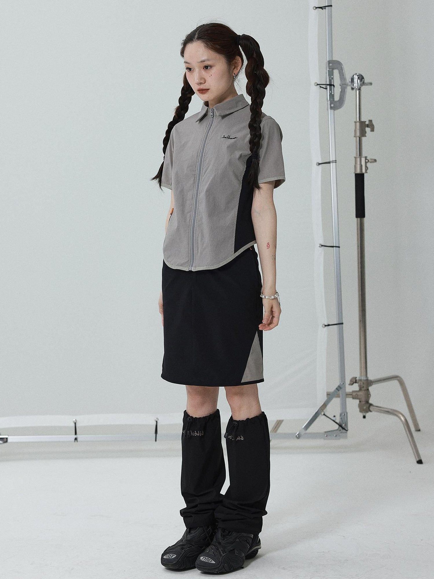 Achihara Women Short Sleeve Shirt And Skirt Set 2025 Summer