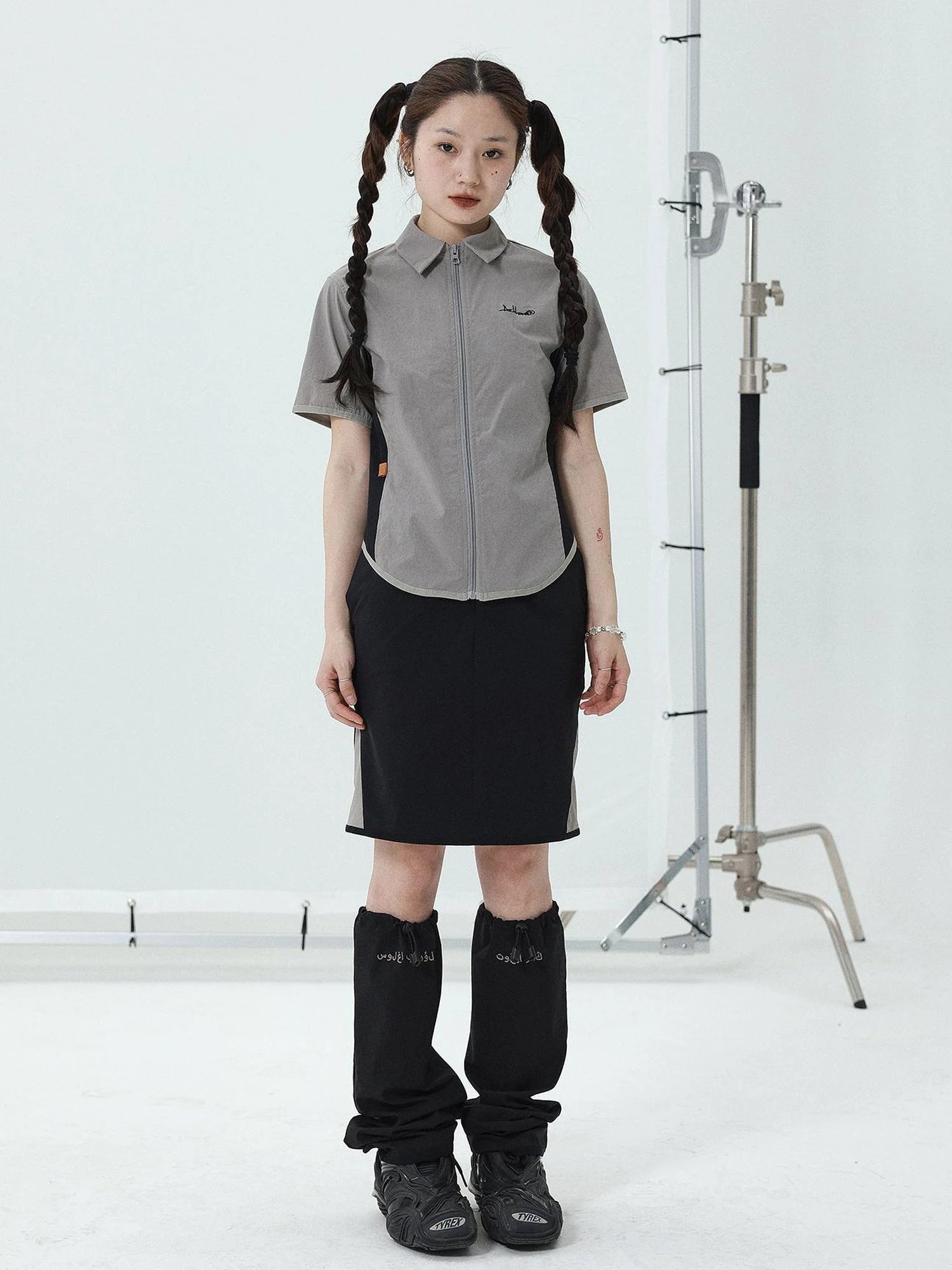 Women Short Sleeve Shirt And Skirt Set 2025 Summer