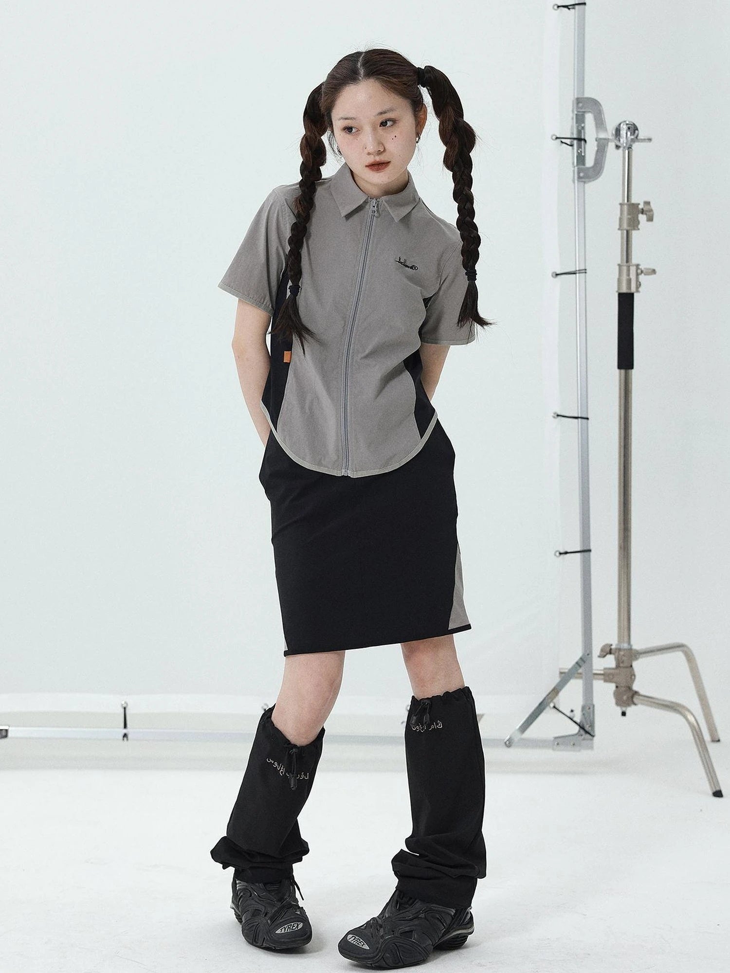 Women Short Sleeve Shirt And Skirt Set 2025 Summer