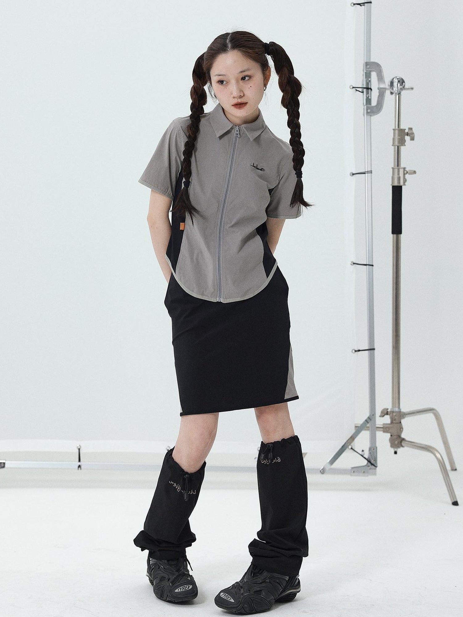 Achihara Women Short Sleeve Shirt And Skirt Set 2025 Summer