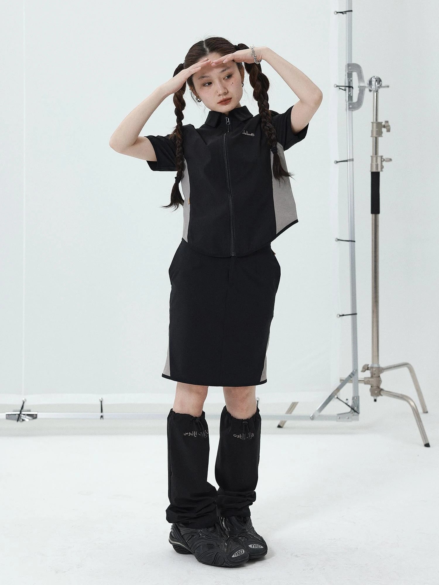 Women Short Sleeve Shirt And Skirt Set 2025 Summer