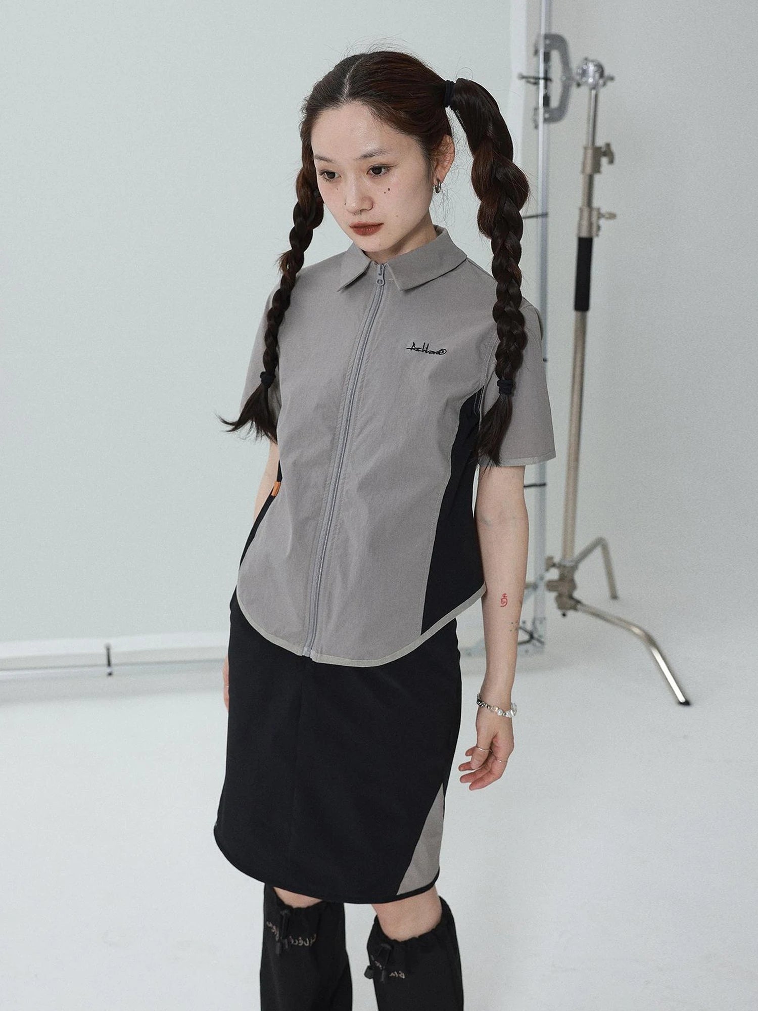 Women Short Sleeve Shirt And Skirt Set 2025 Summer