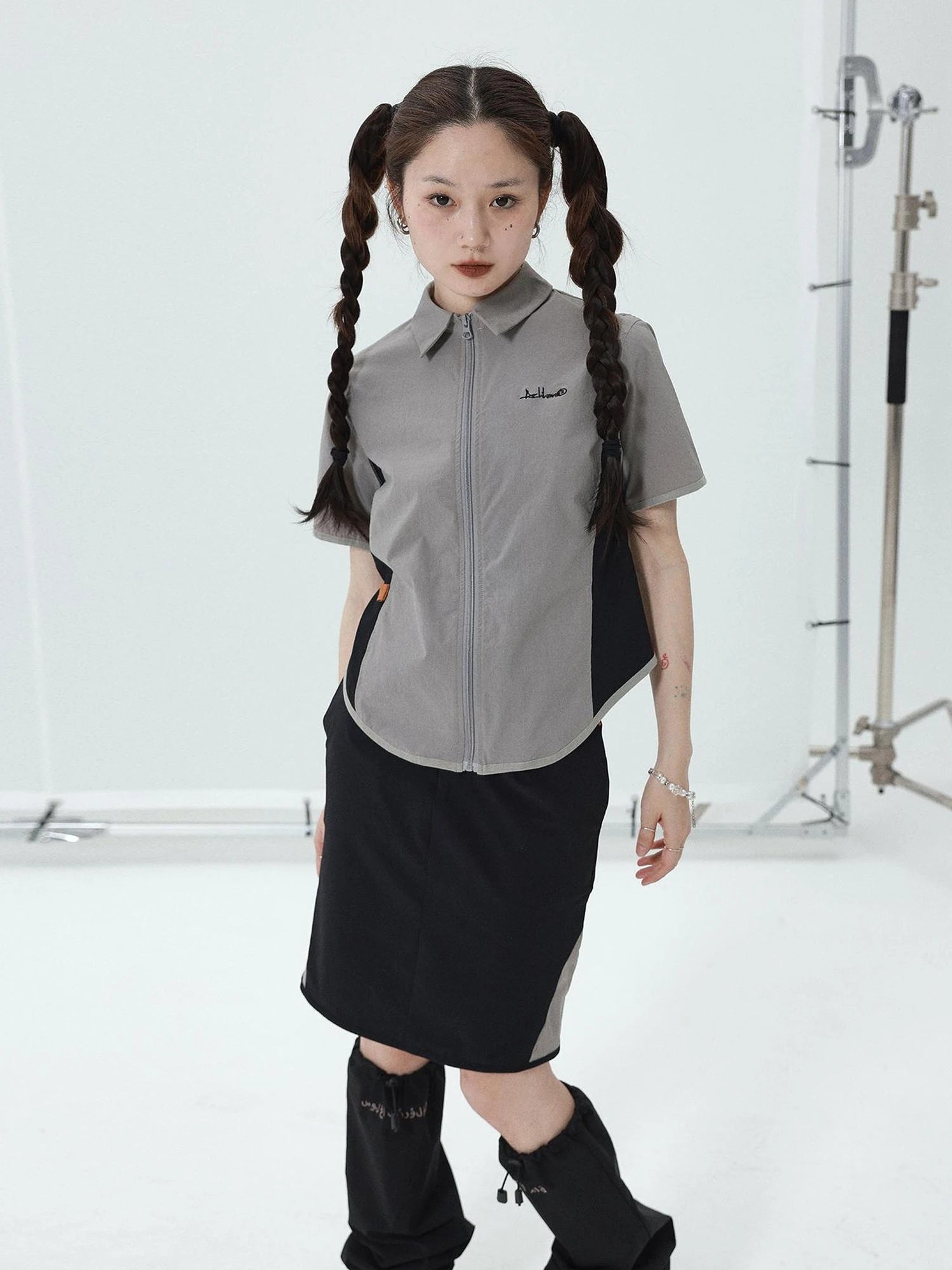 Women Short Sleeve Shirt And Skirt Set 2025 Summer