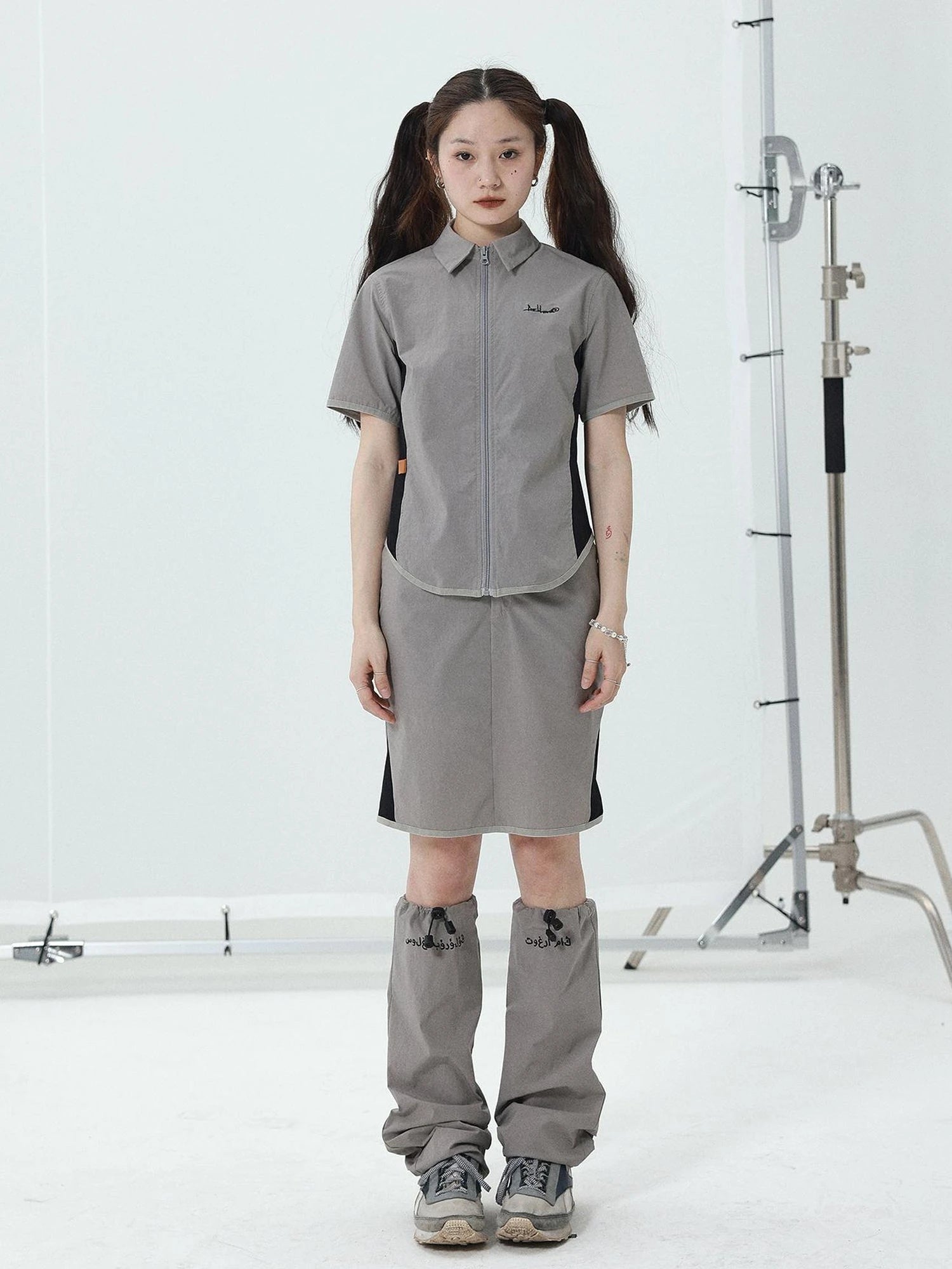 Women Short Sleeve Shirt And Skirt Set 2025 Summer