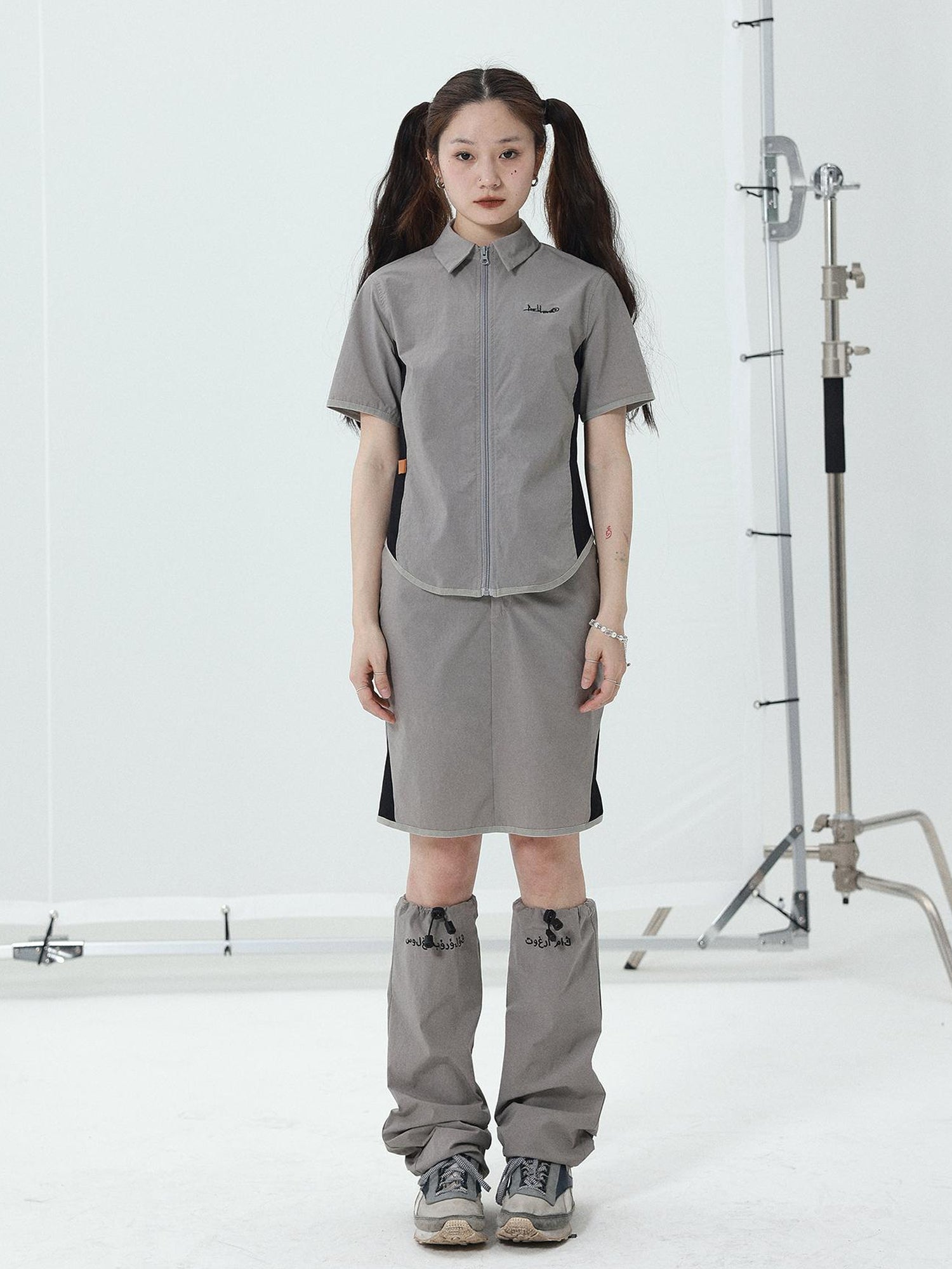 Achihara Women Short Sleeve Shirt And Skirt Set 2025 Summer