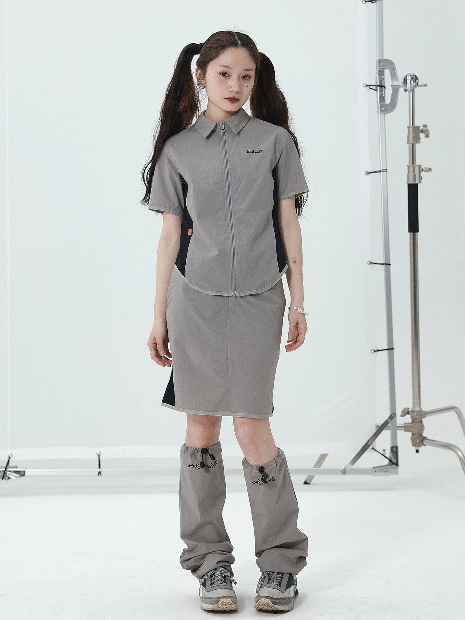 Women Short Sleeve Shirt And Skirt Set 2025 Summer