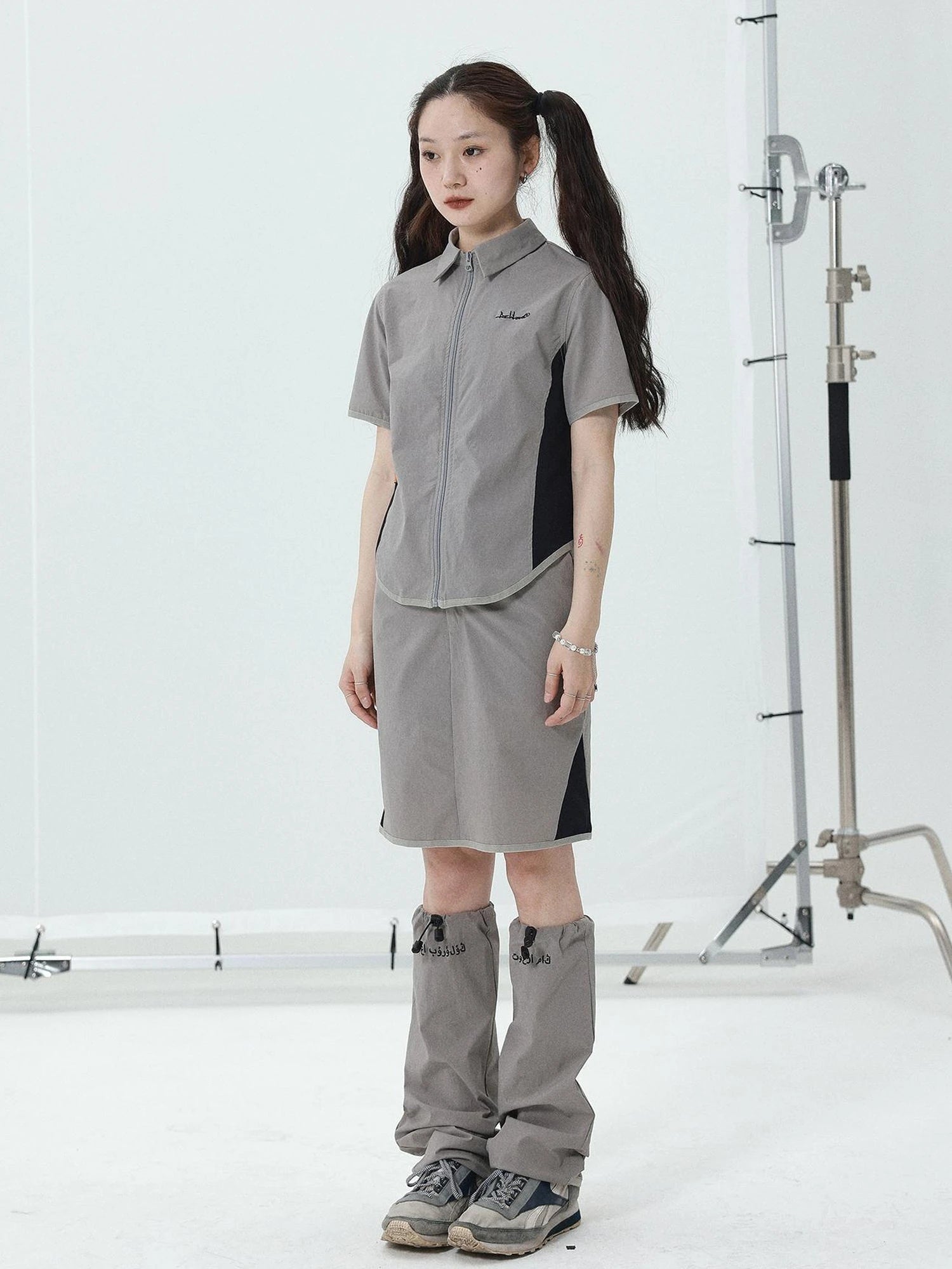 Women Short Sleeve Shirt And Skirt Set 2025 Summer