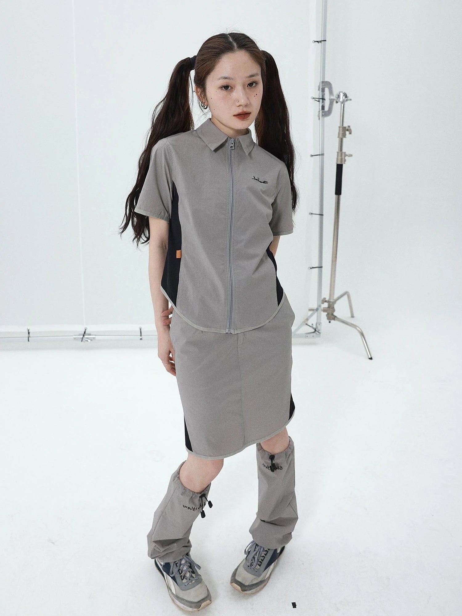 Women Short Sleeve Shirt And Skirt Set 2025 Summer
