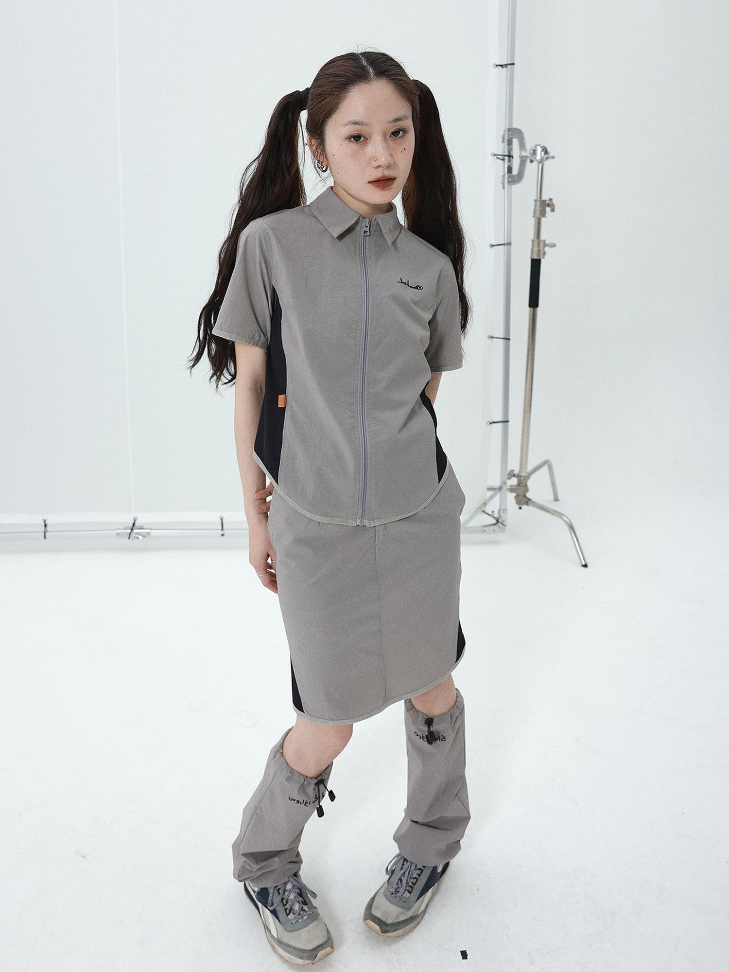 Achihara Women Short Sleeve Shirt And Skirt Set 2025 Summer