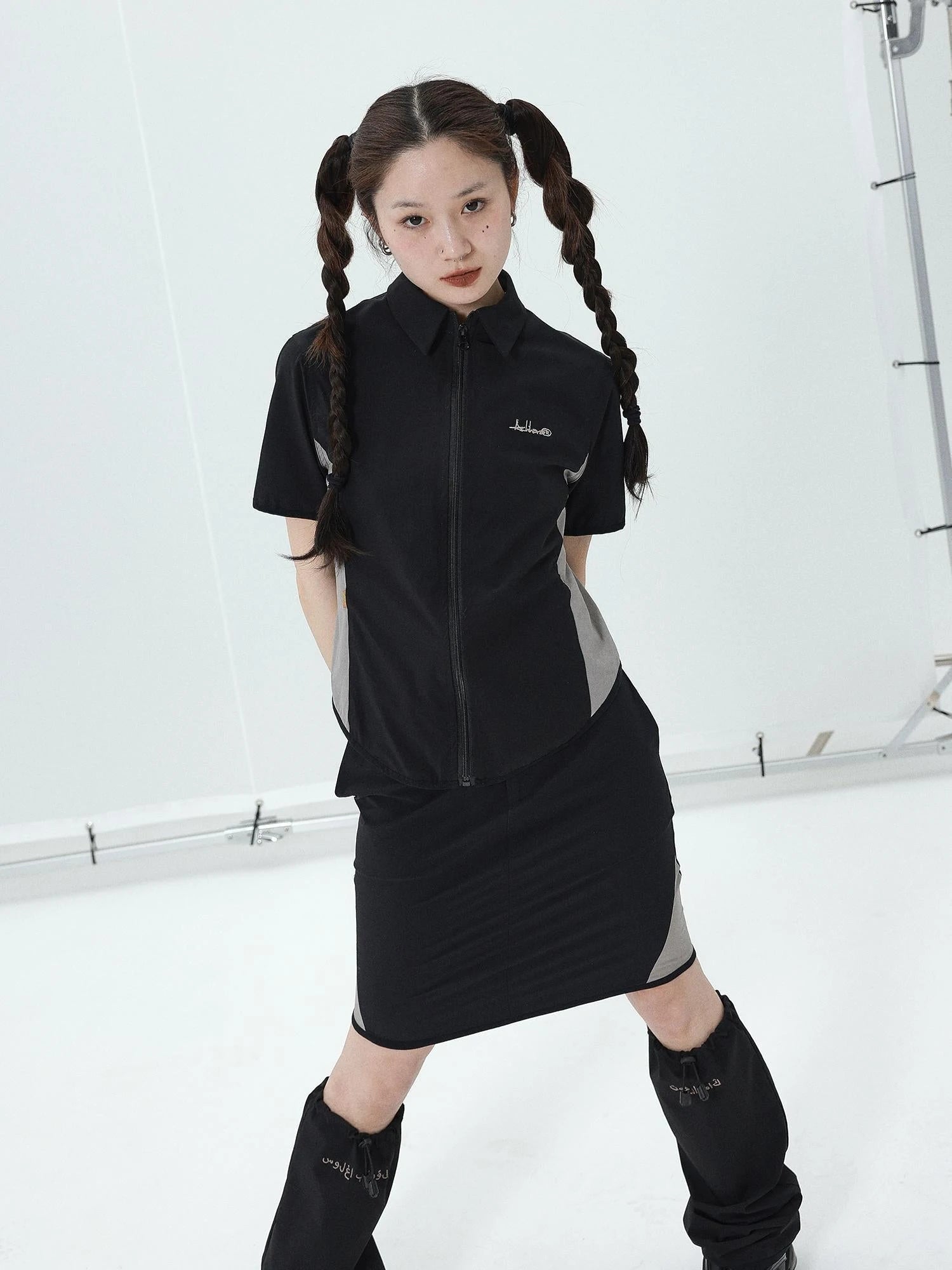 Women Short Sleeve Shirt And Skirt Set 2025 Summer