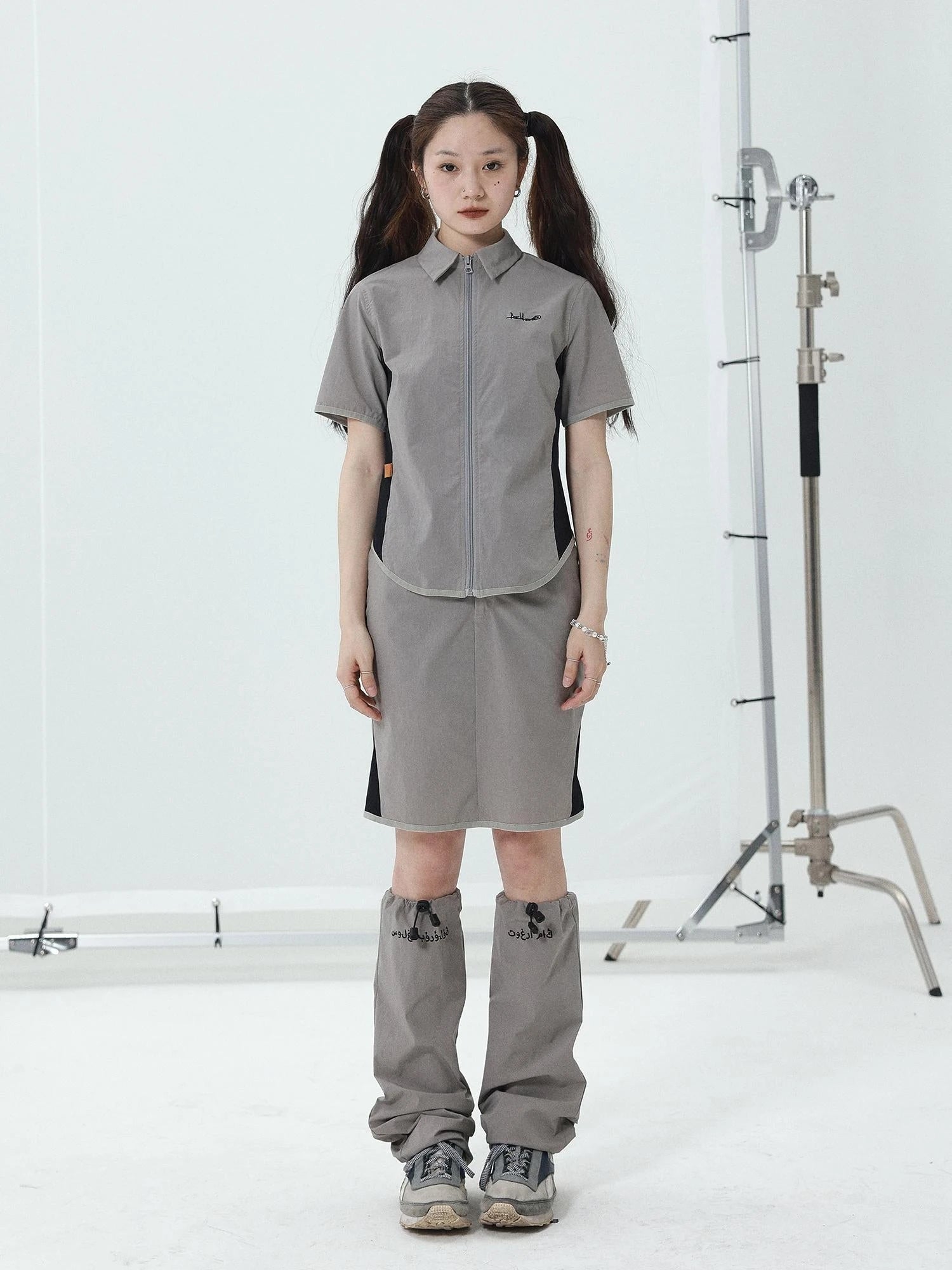 Women Short Sleeve Shirt And Skirt Set 2025 Summer