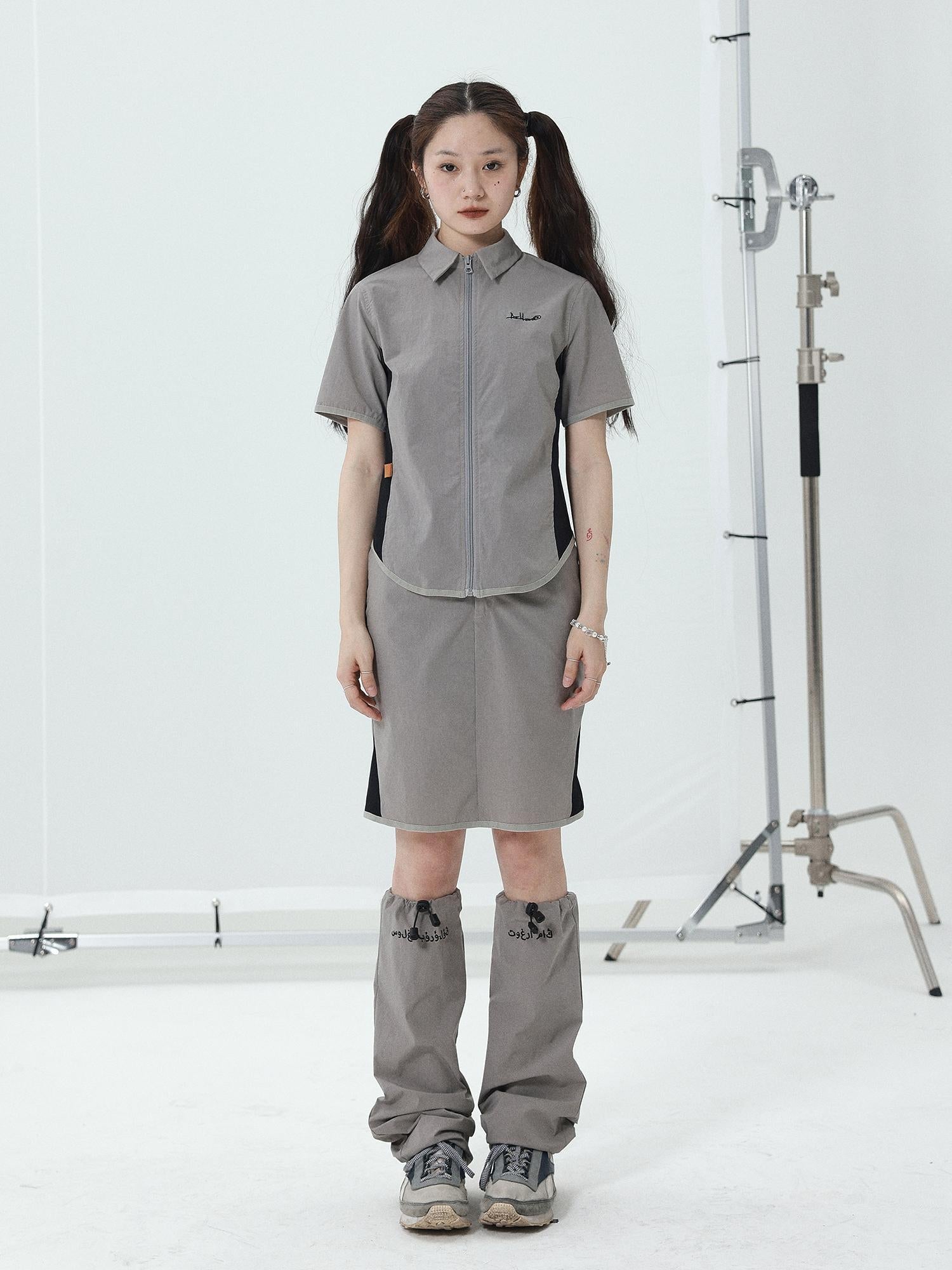 Achihara Women Short Sleeve Shirt And Skirt Set 2025 Summer