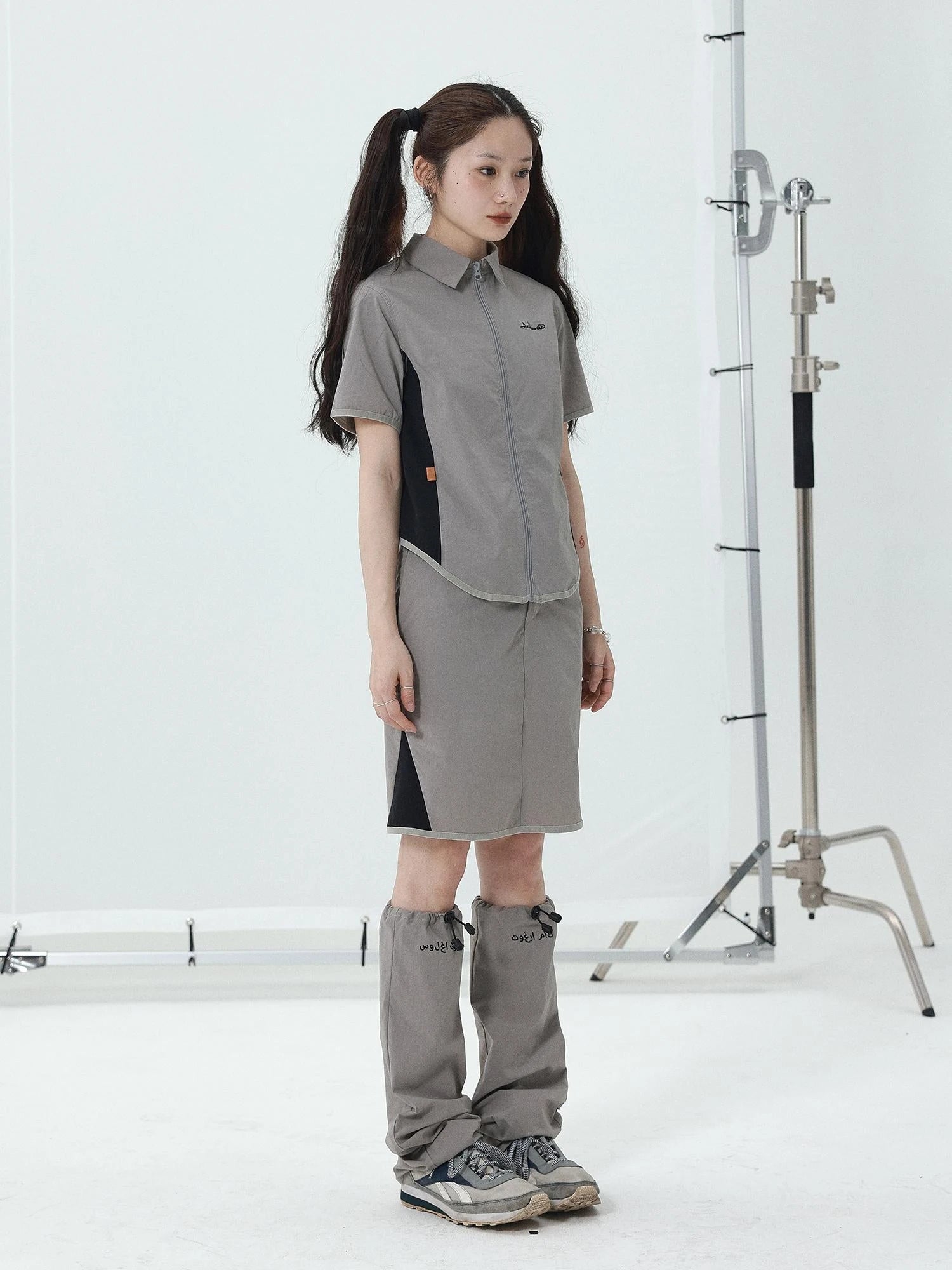 Women Short Sleeve Shirt And Skirt Set 2025 Summer