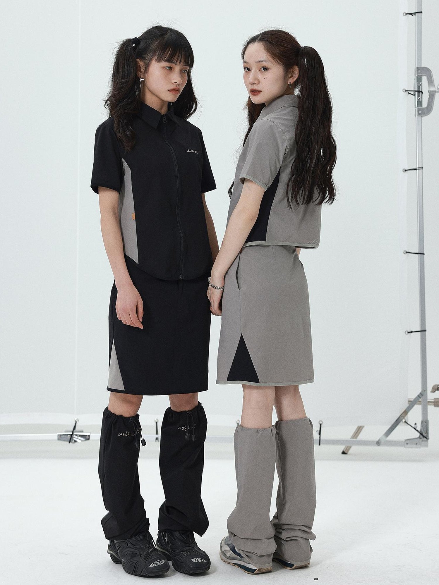 Achihara Women Short Sleeve Shirt And Skirt Set 2025 Summer