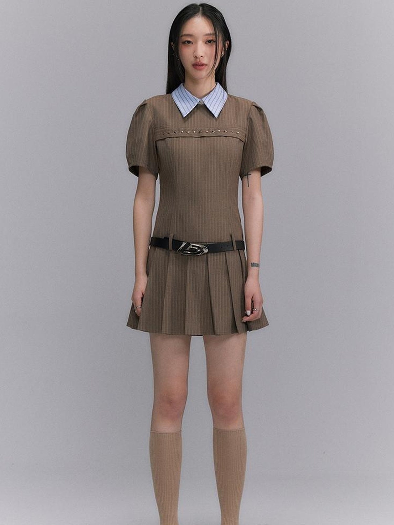 DIDDI MODA American Prep Colorblock Sleeveless A Line Dress