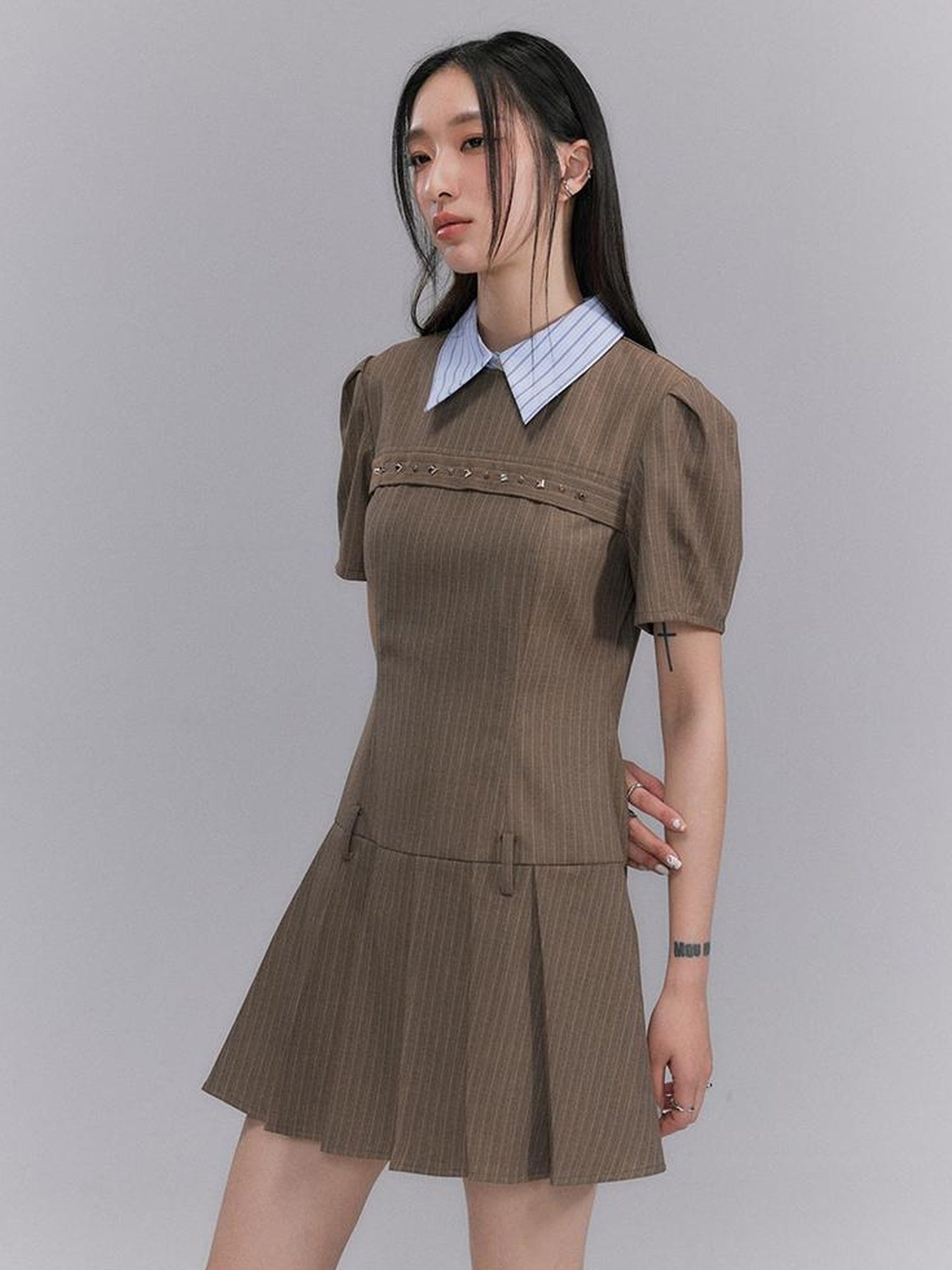 DIDDI MODA American Prep Colorblock Sleeveless A Line Dress