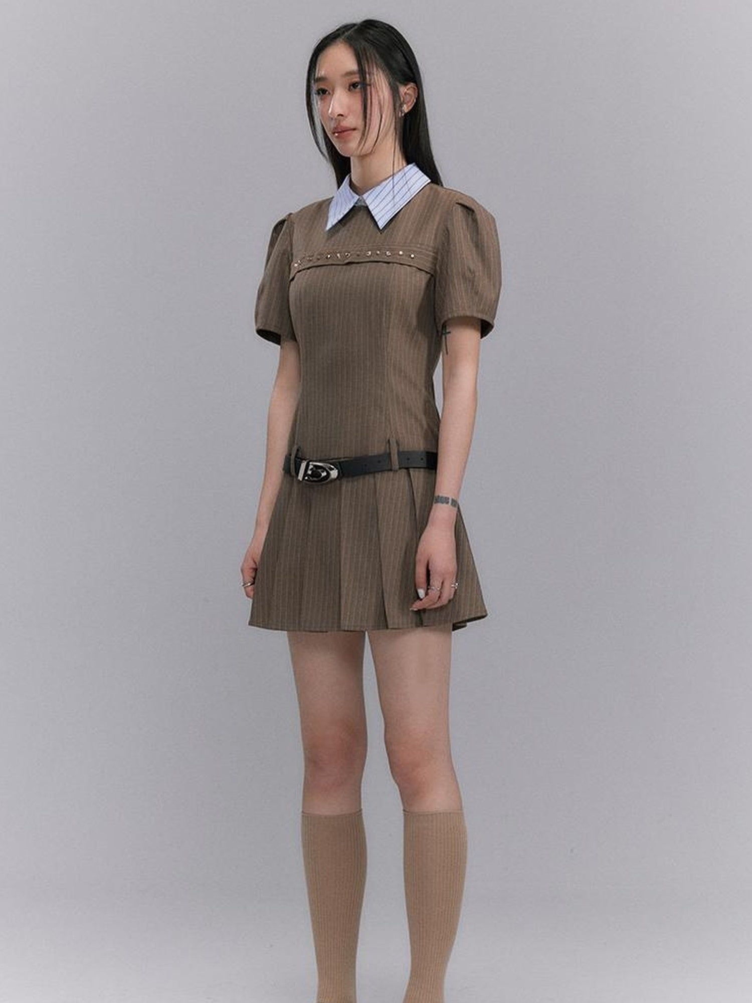 DIDDI MODA American Prep Colorblock Sleeveless A Line Dress