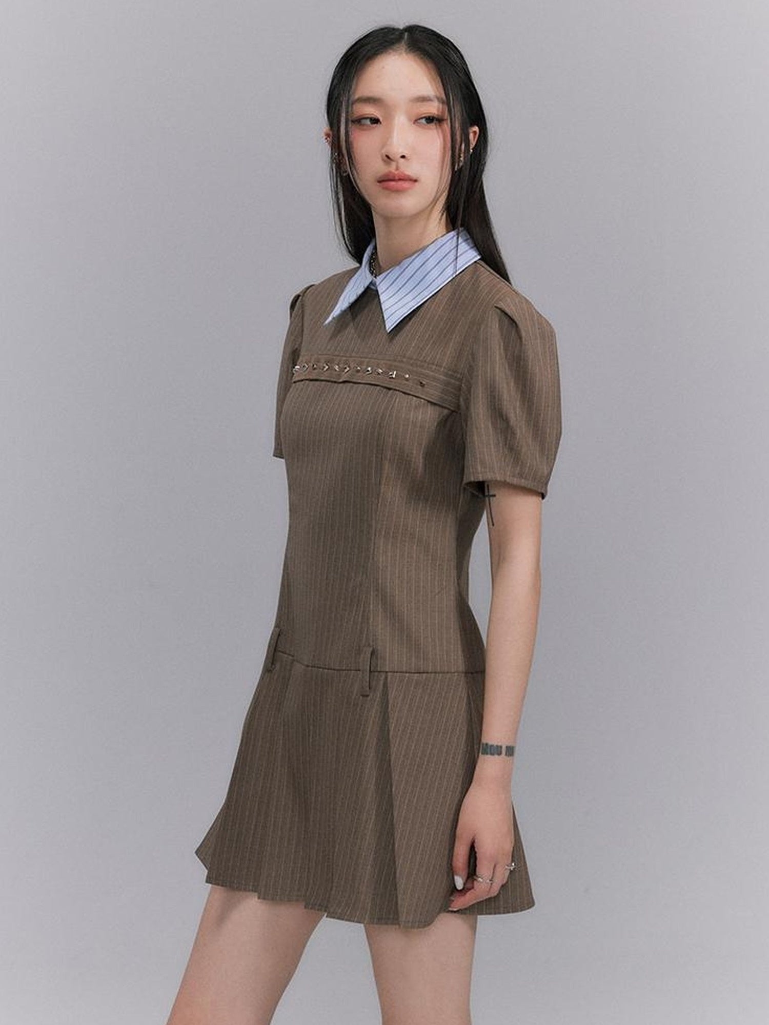 DIDDI MODA American Prep Colorblock Sleeveless A Line Dress