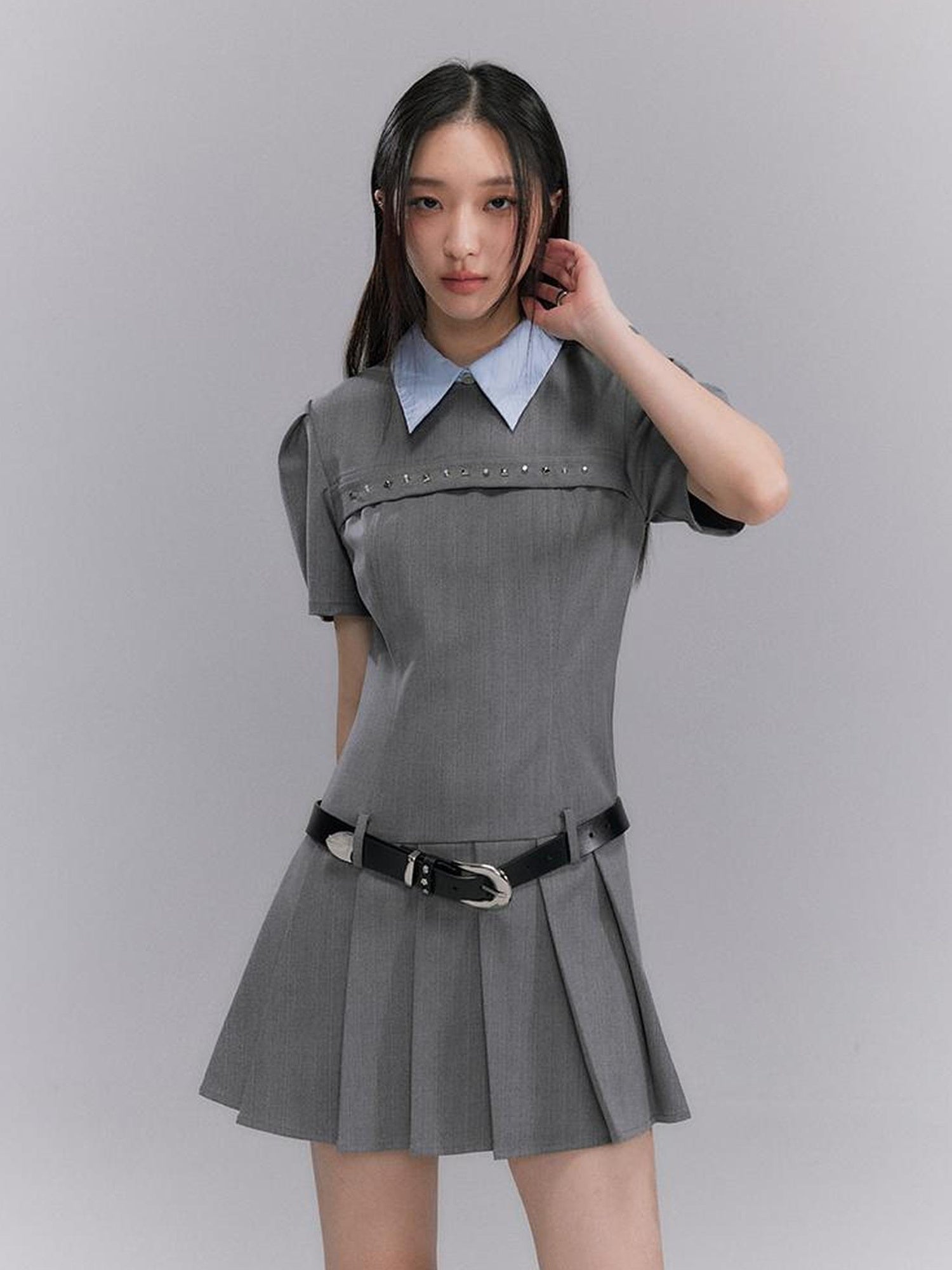 DIDDI MODA American Prep Colorblock Sleeveless A Line Dress