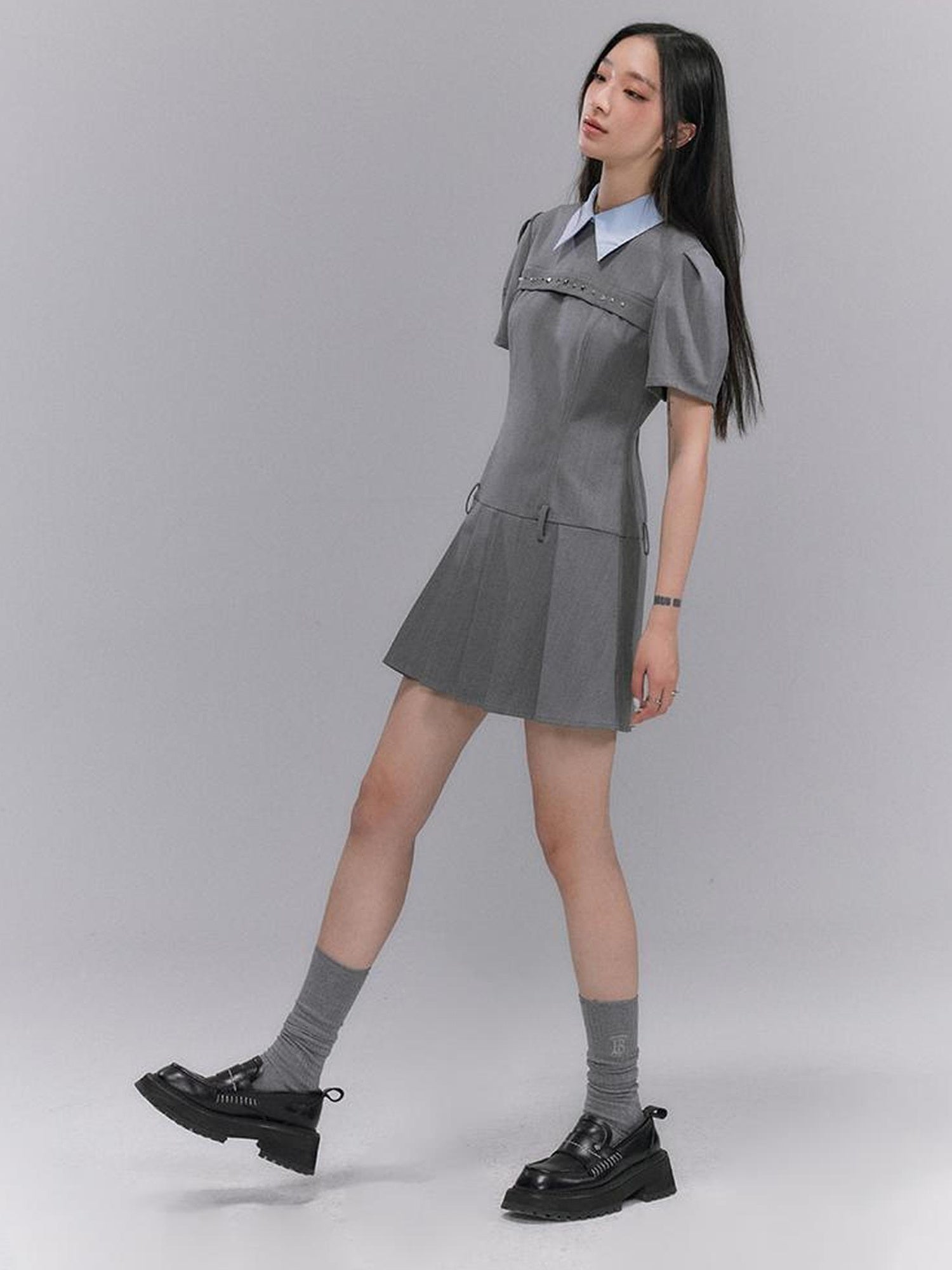 DIDDI MODA American Prep Colorblock Sleeveless A Line Dress