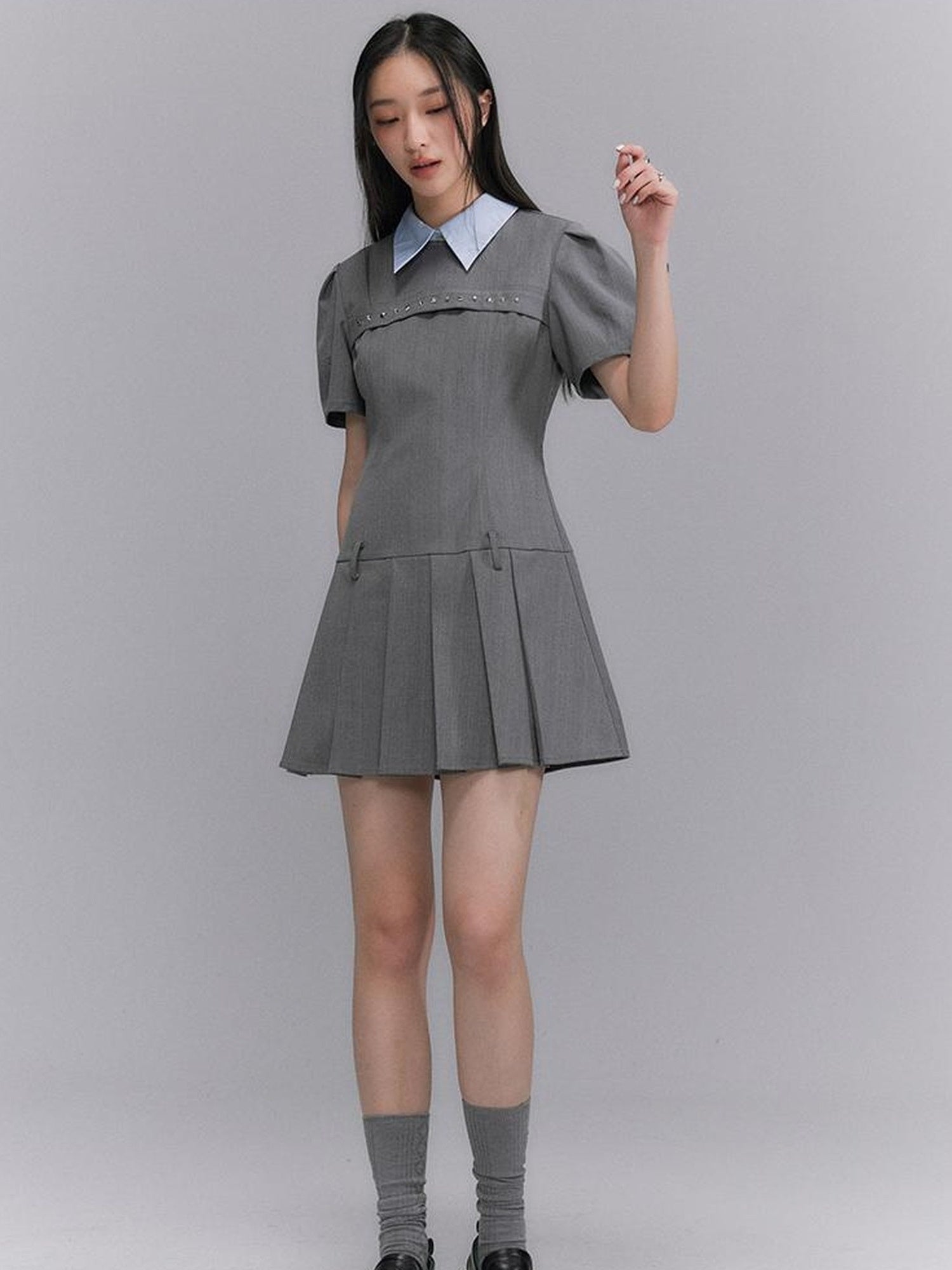 DIDDI MODA American Prep Colorblock Sleeveless A Line Dress