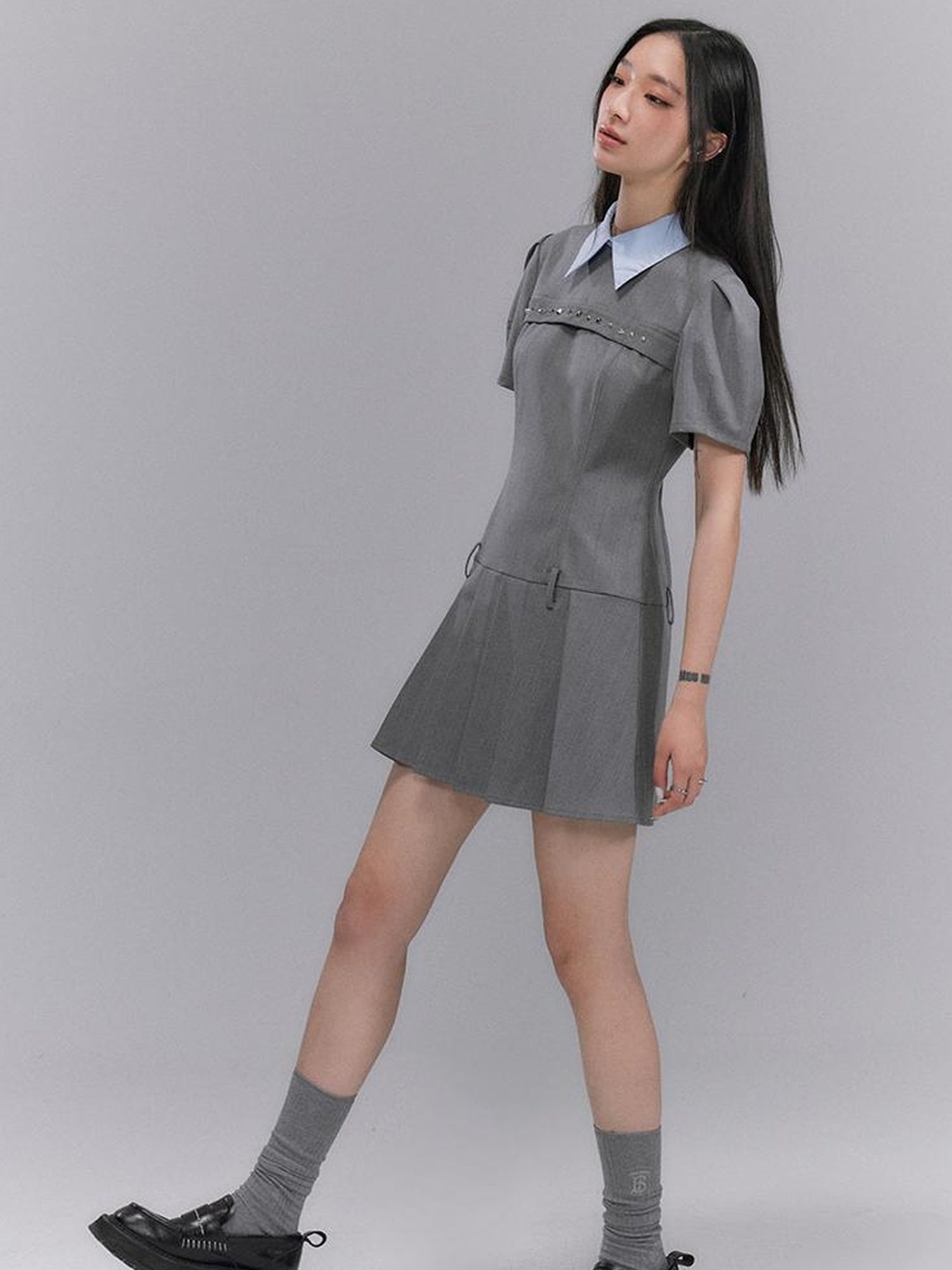 DIDDI MODA American Prep Colorblock Sleeveless A Line Dress