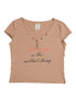 V-Neck Adjustable Lazy Tee With Noble Print