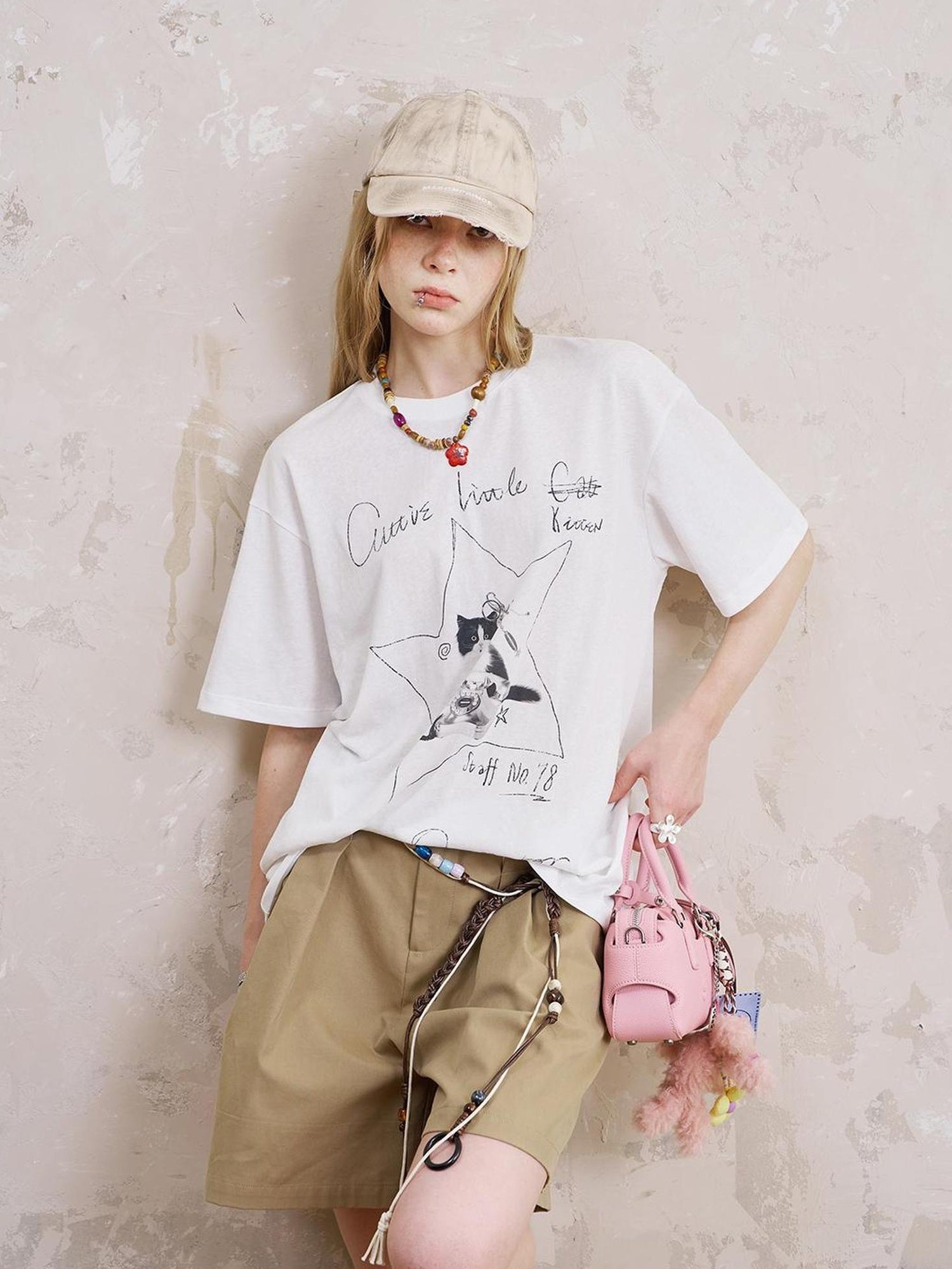 DIDDI MODA Amor Fati Cotton Blend Tee Straight Jeans Set