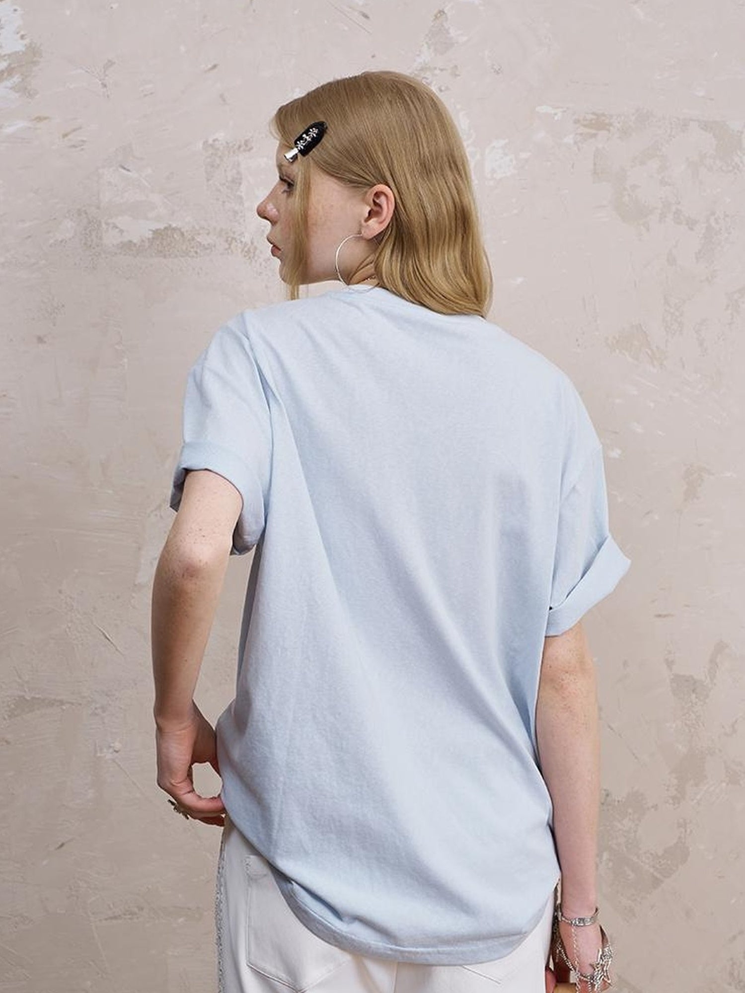 DIDDI MODA Amor Fati Cotton Blend Tee Straight Jeans Set