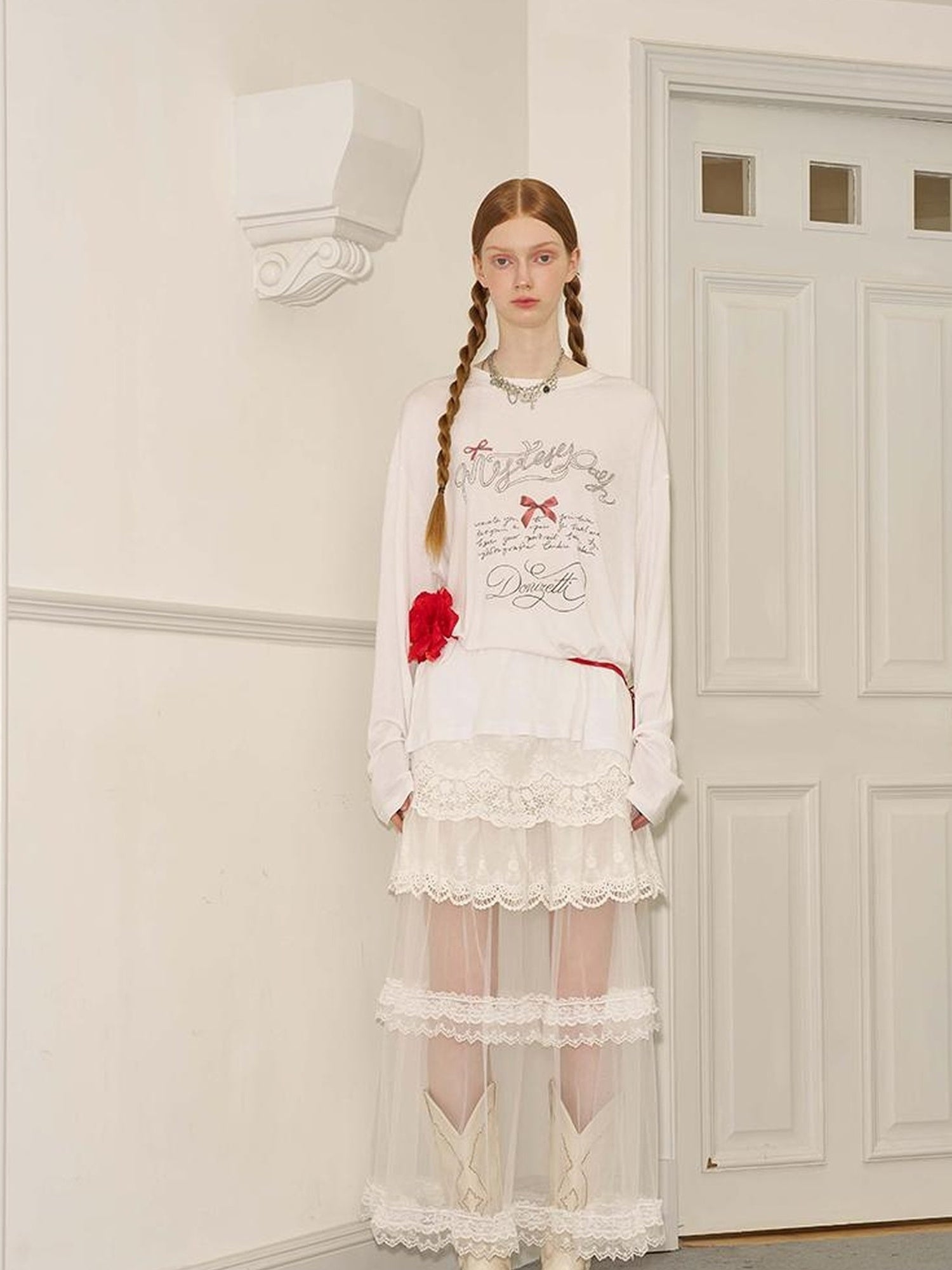 DIDDI MODA Amor Fati Cotton Blend Tee Straight Jeans Set