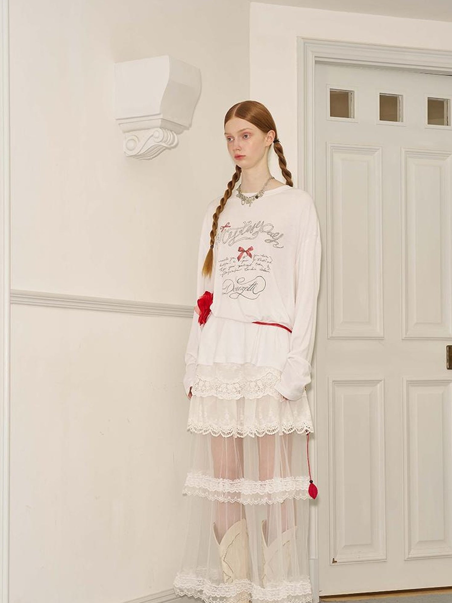 DIDDI MODA Amor Fati Cotton Blend Tee Straight Jeans Set