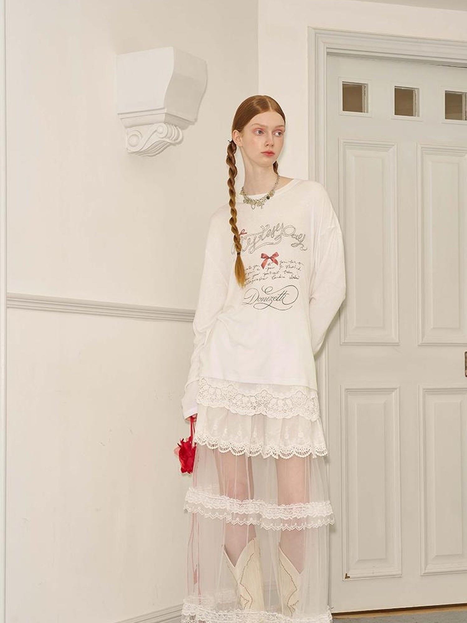 DIDDI MODA Amor Fati Cotton Blend Tee Straight Jeans Set