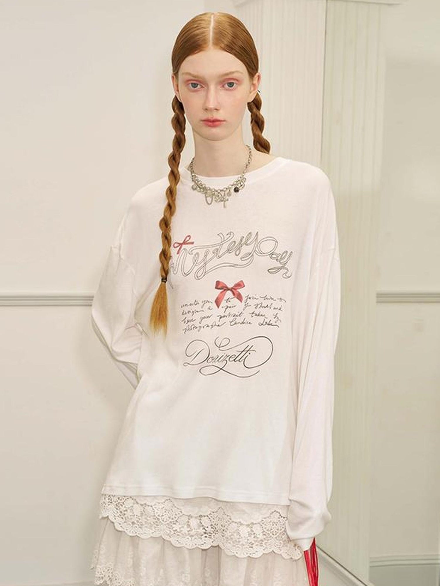 DIDDI MODA Amor Fati Cotton Blend Tee Straight Jeans Set