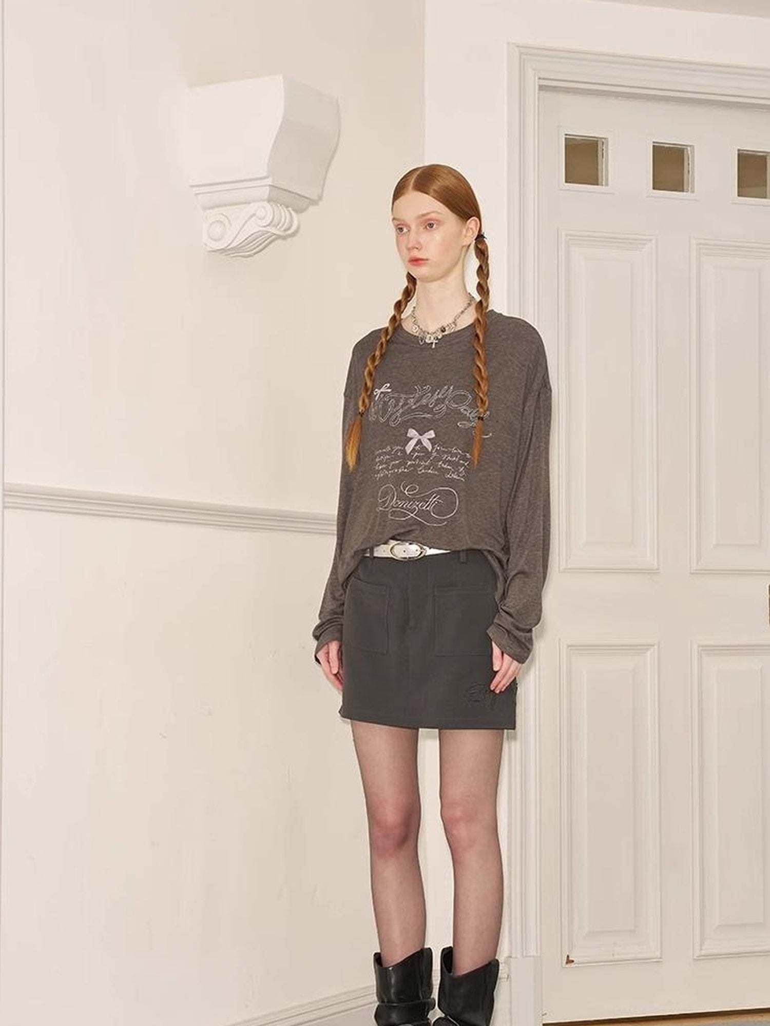 DIDDI MODA Amor Fati Cotton Blend Tee Straight Jeans Set