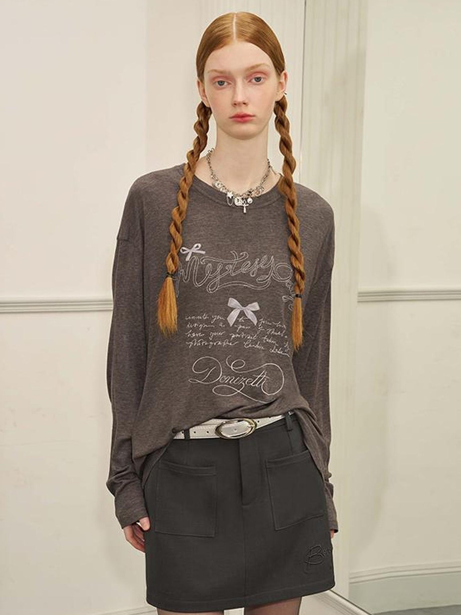 DIDDI MODA Amor Fati Cotton Blend Tee Straight Jeans Set