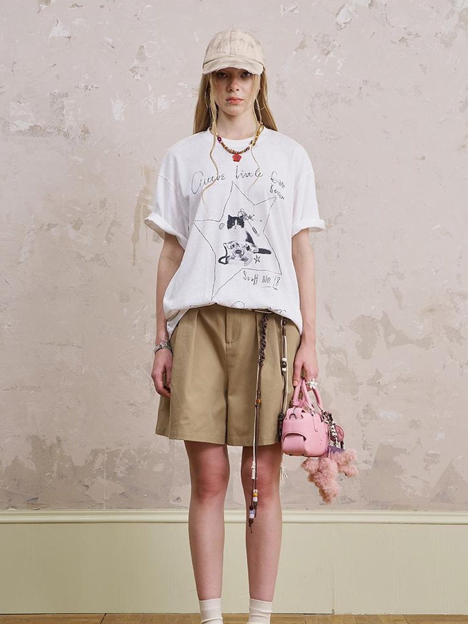 DIDDI MODA Amor Fati Cotton Blend Tee Straight Jeans Set