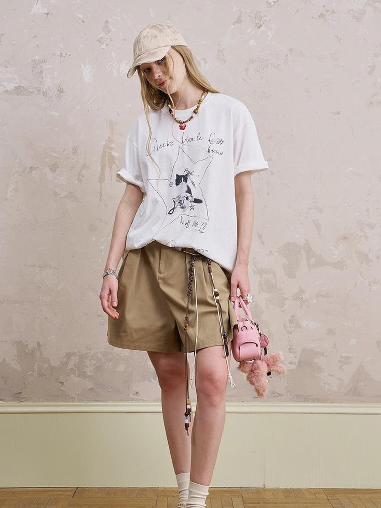 DIDDI MODA Amor Fati Cotton Blend Tee Straight Jeans Set