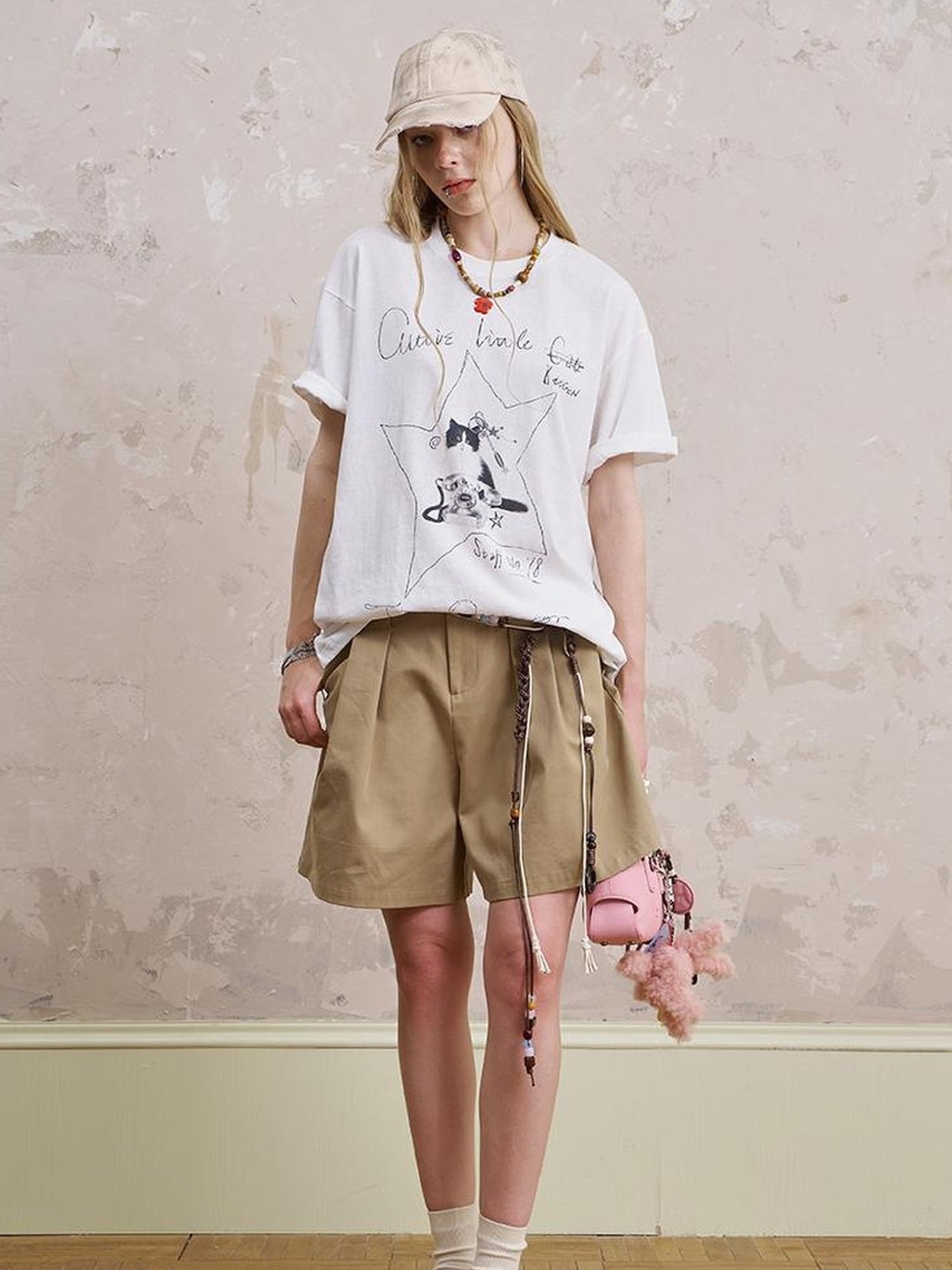 DIDDI MODA Amor Fati Cotton Blend Tee Straight Jeans Set