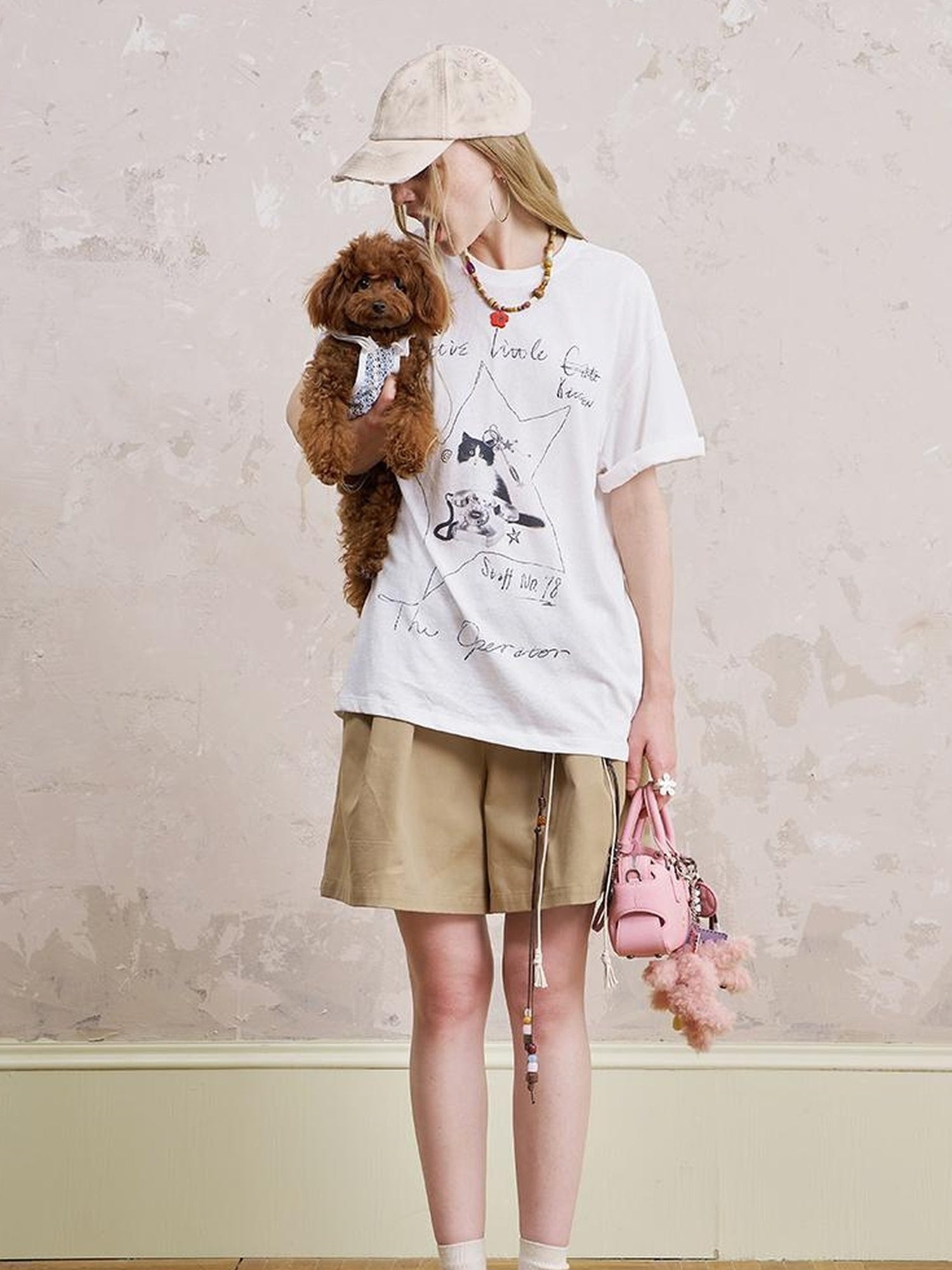 DIDDI MODA Amor Fati Cotton Blend Tee Straight Jeans Set