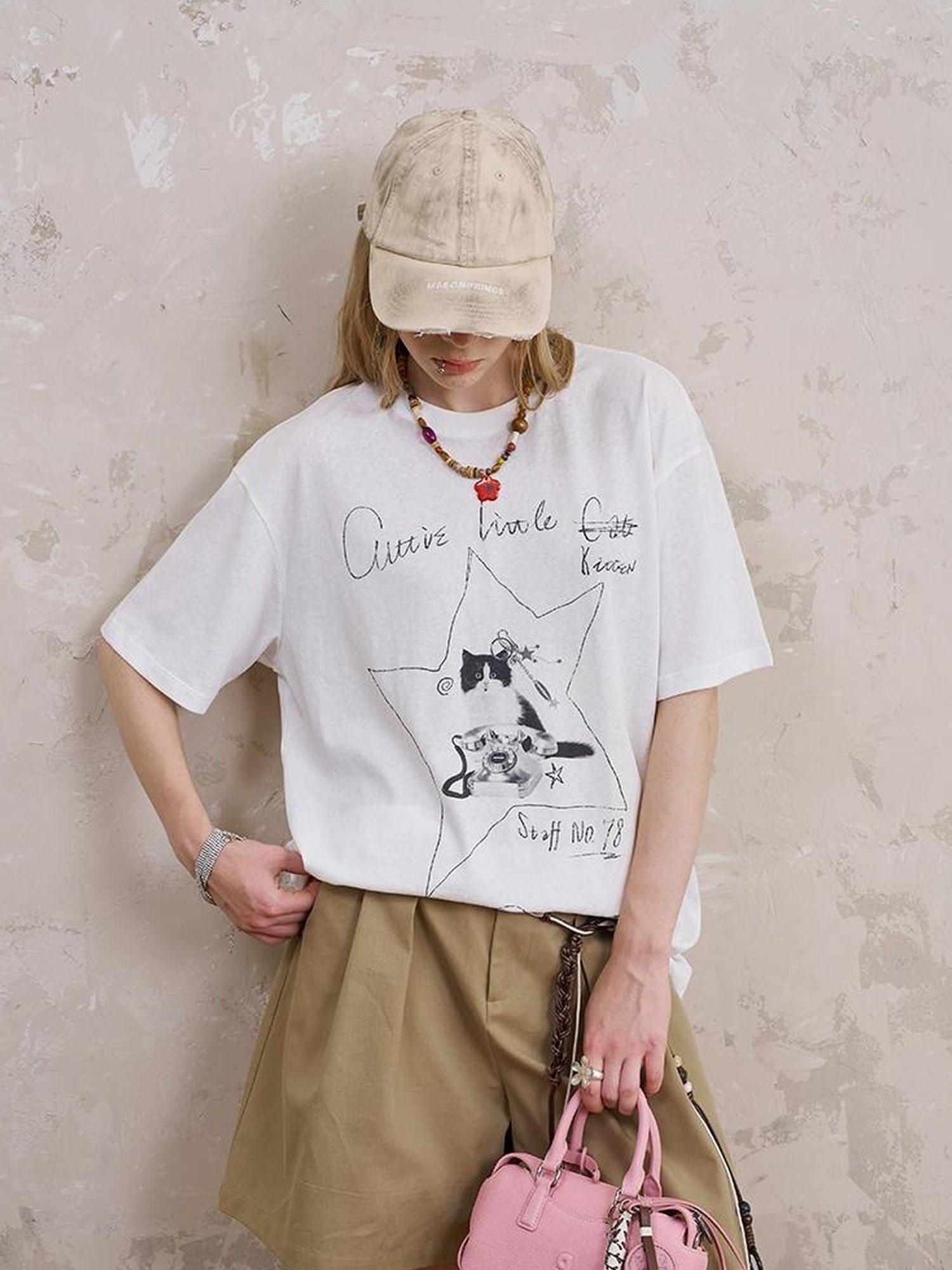 DIDDI MODA Amor Fati Cotton Blend Tee Straight Jeans Set