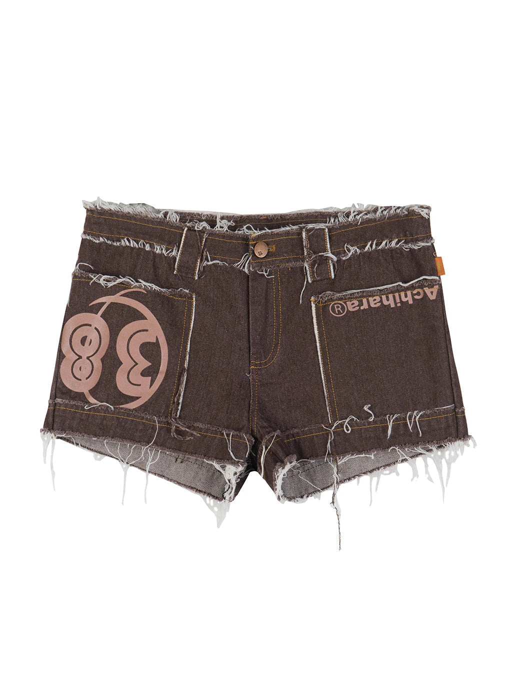 Maria Vintage Washed Denim Shorts Frayed Hem