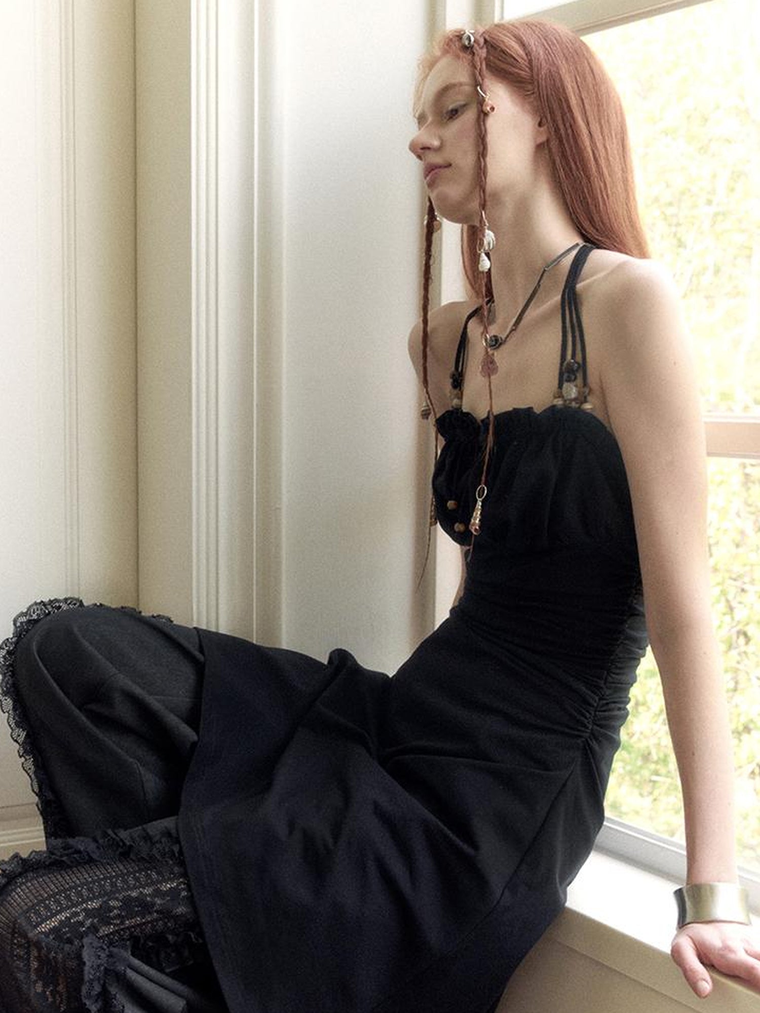 AnnoMundi Adjustable Beaded Halter Neck Sundress