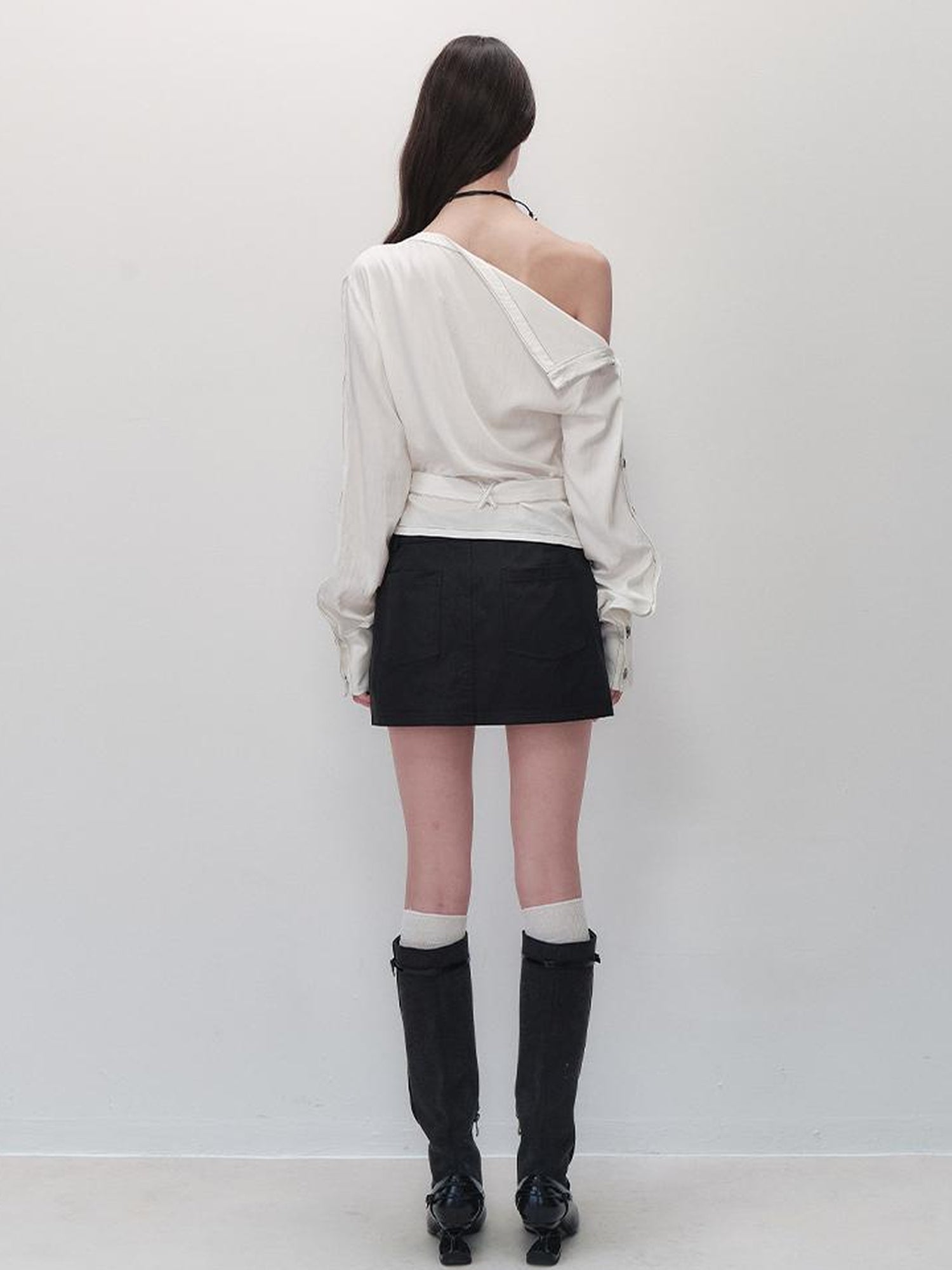 AnnoMundi Adjustable Belted Shirt With Convertible Cuffs