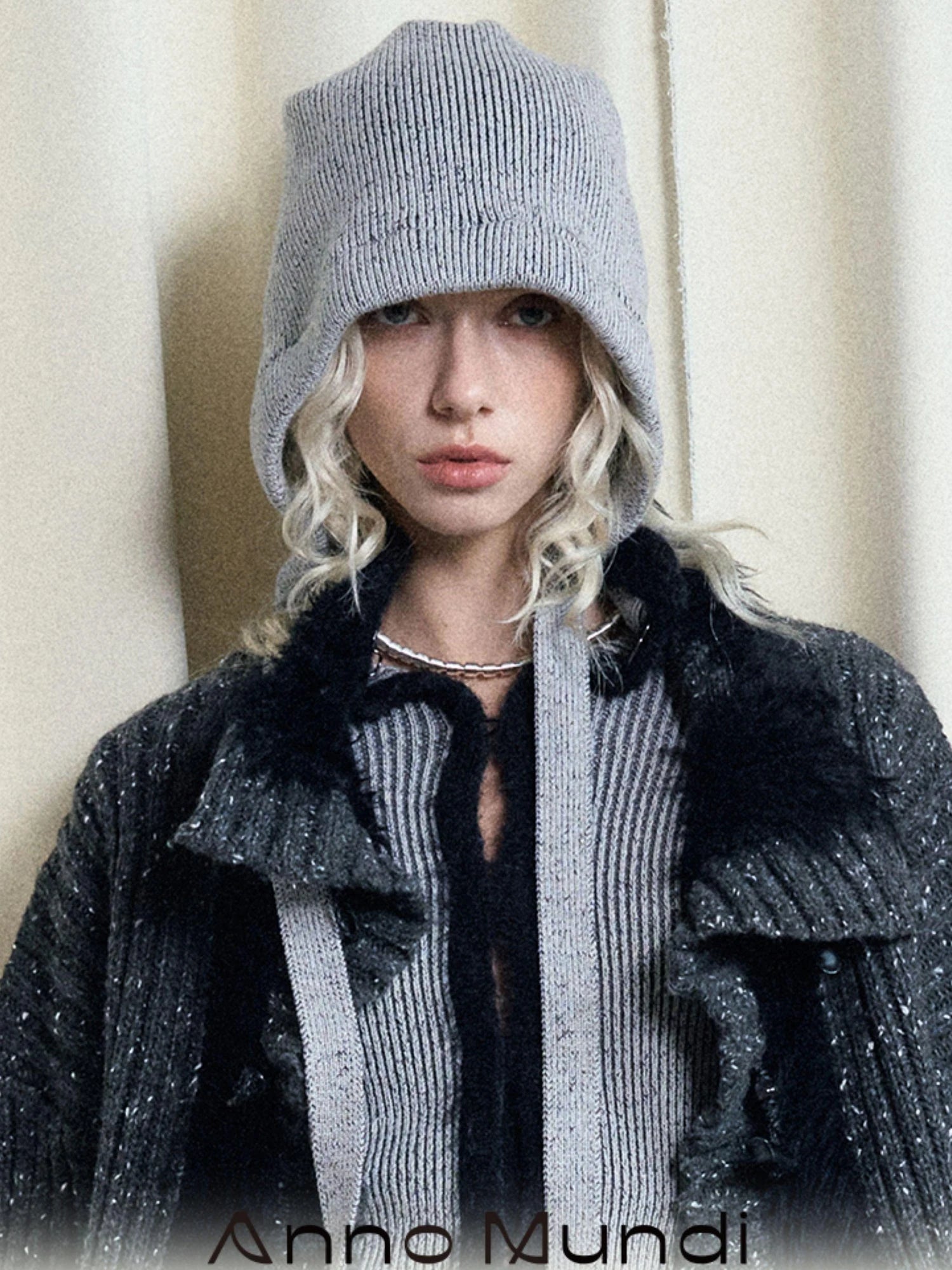 Adjustable Drawstring Knit Beanie Winter Warm Ear Protection Loose Fit Large Head
